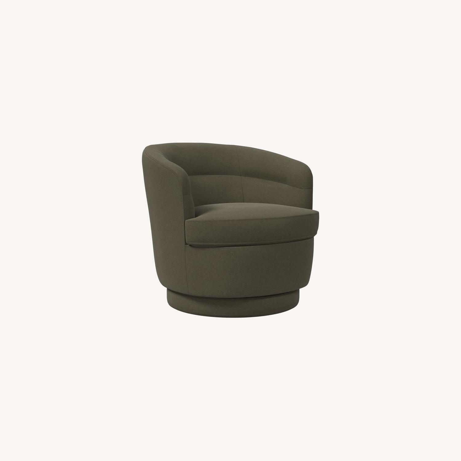 West Elm Viv Swivel Chair,Poly, Performance Velvet - image-0