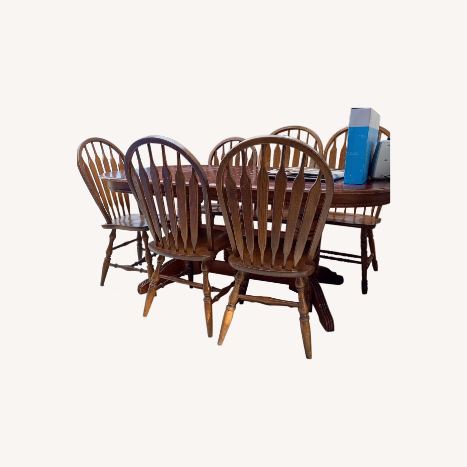 Lazy Susans Oak Table 6 Chairs AptDeco