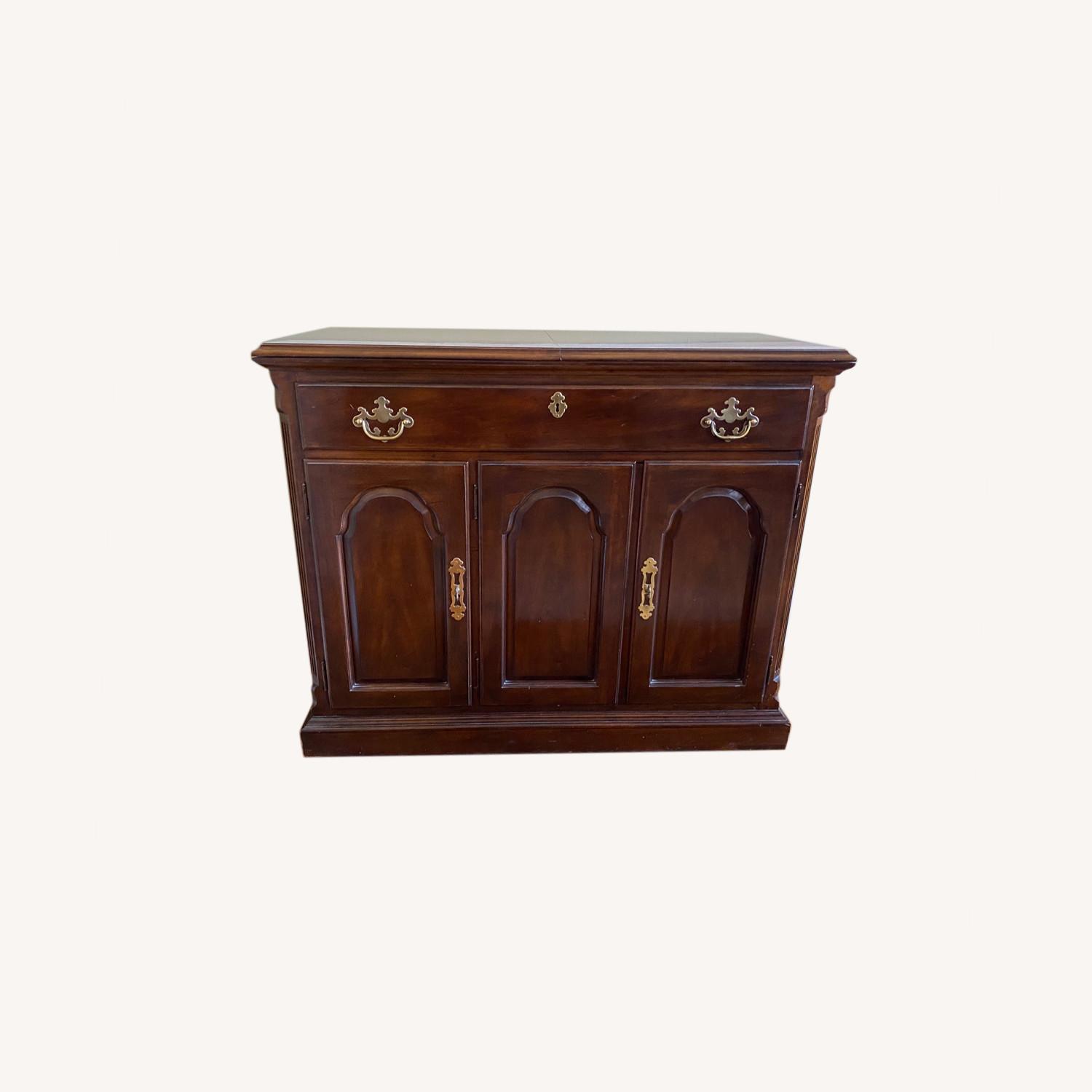 Ethan Allen Buffet Server Solid Cherry Wood Table AptDeco