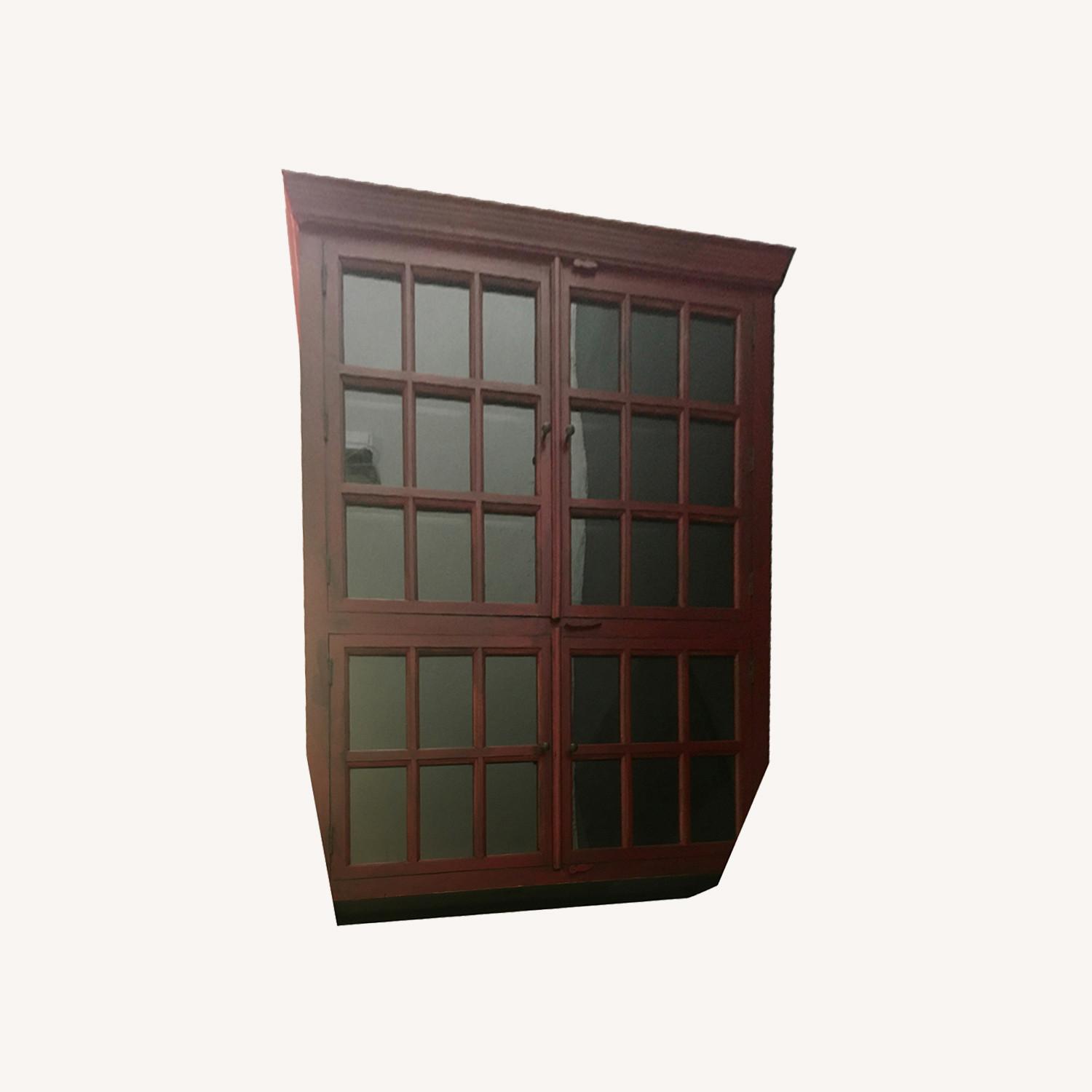 Crate & Barrel Rojo Red Tall Cabinet - image-0