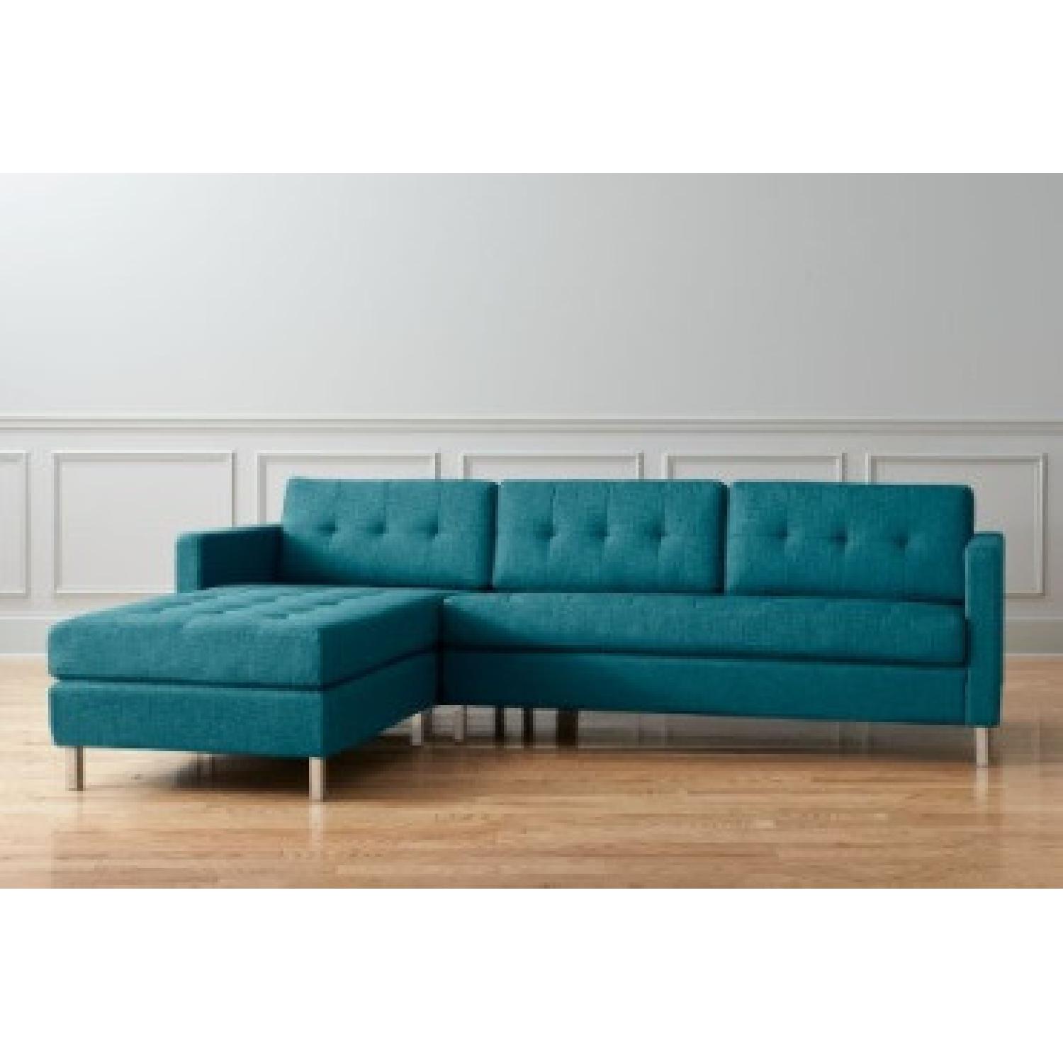CB2 Ditto Peacock Blue Sofa - image-0