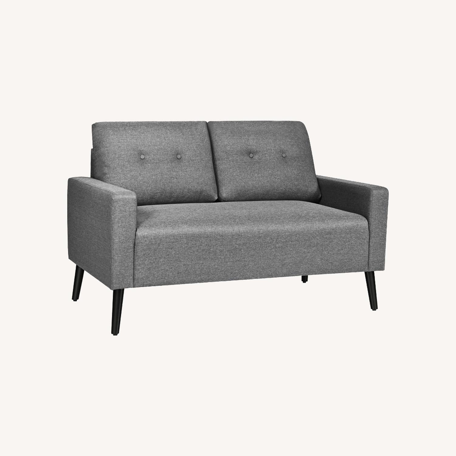Costway Grey Modern Loveseat Sofa Grey AptDeco