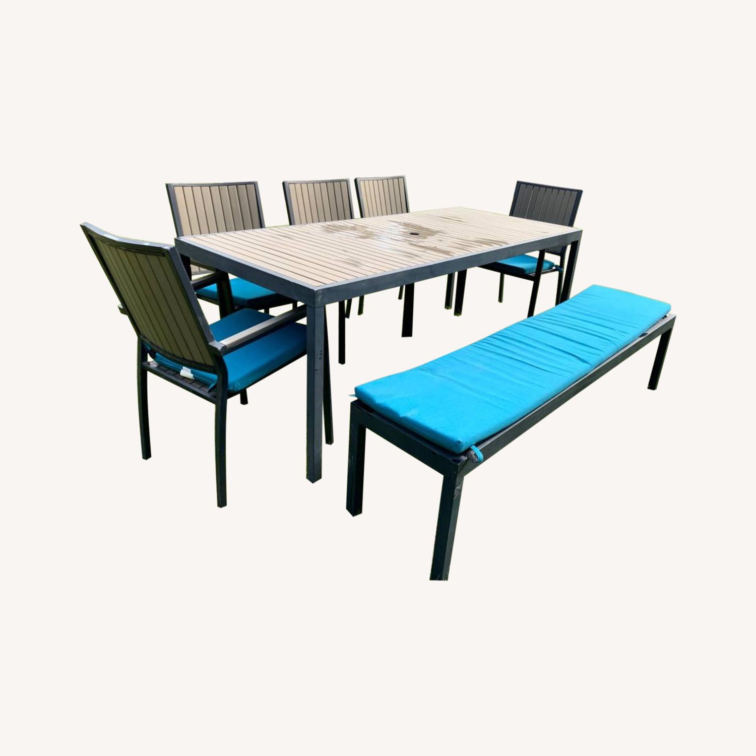 Crate & Barrel Outdoor Table, Chairs & Bench AptDeco