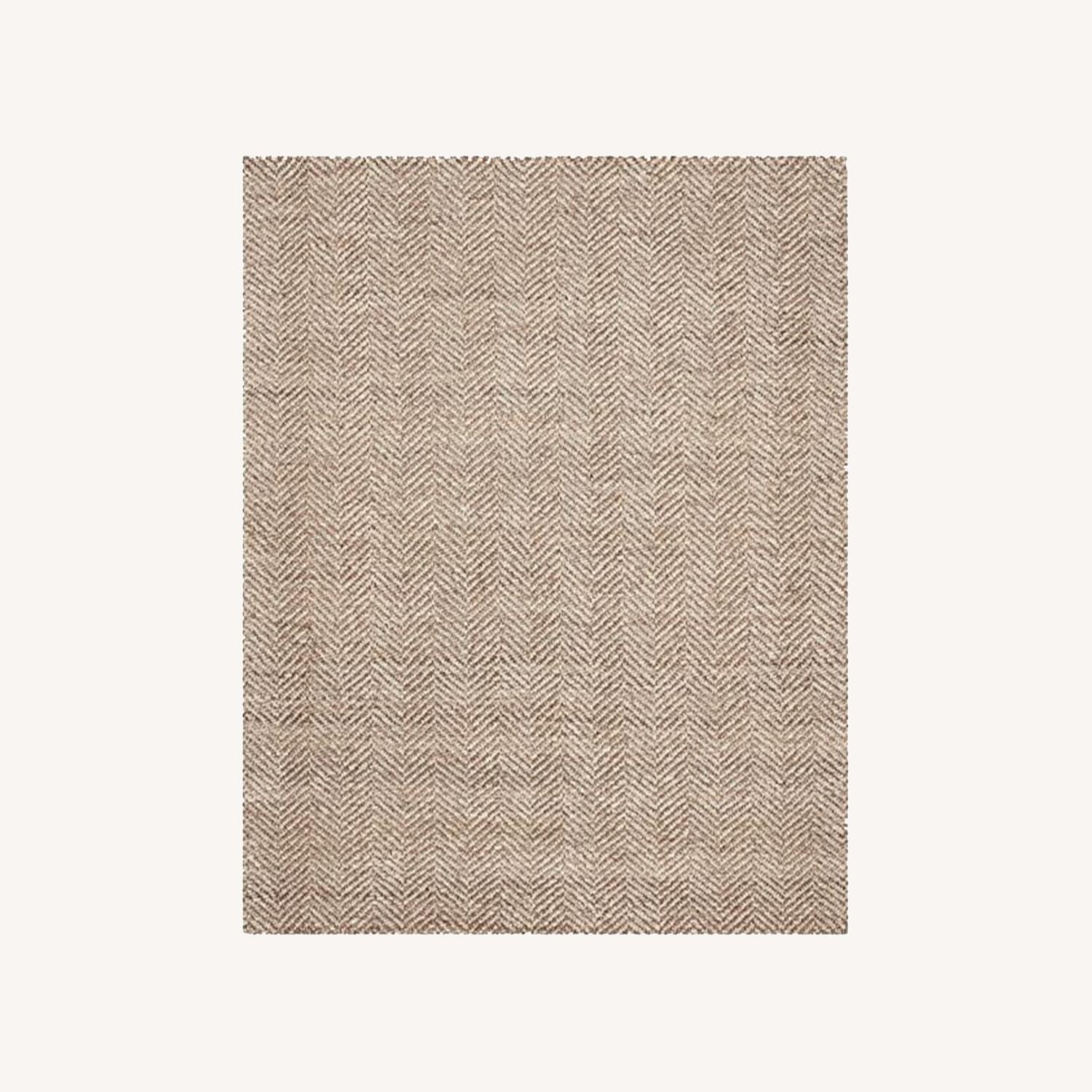 Pottery Barn Chevron Hand Loomed Wool/Jute Rug - image-0