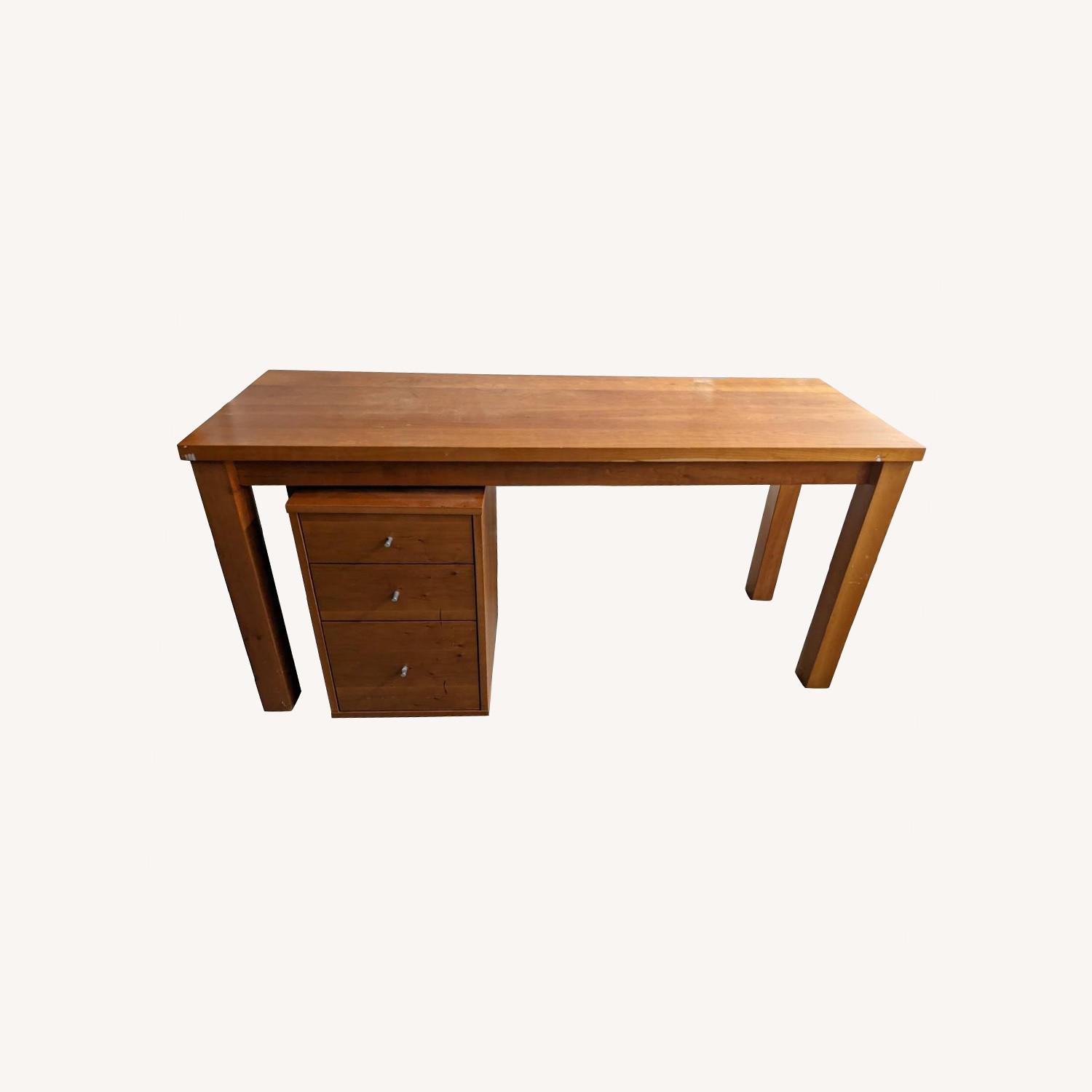 Room and Board Matching Wood Desk and File Cabinet - image-0