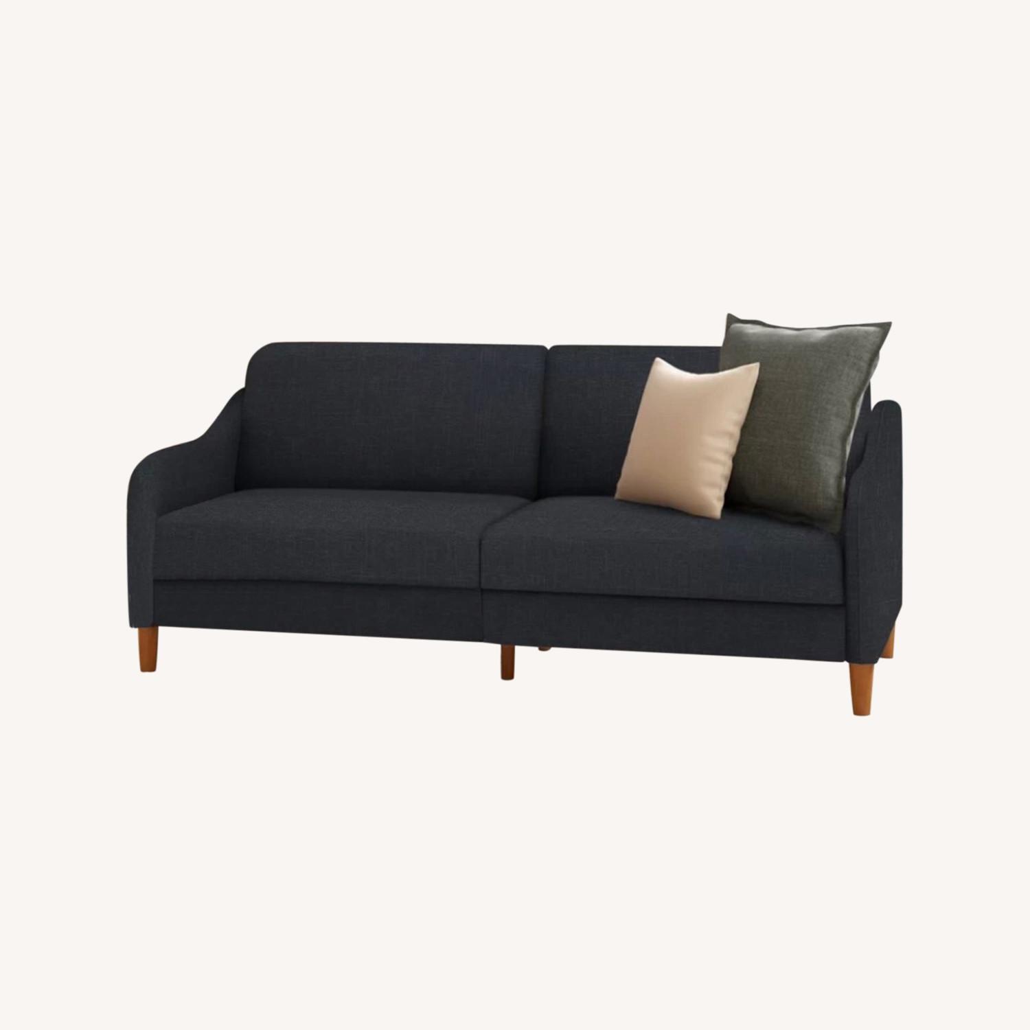 Wayfair Navy Futon Couch AptDeco