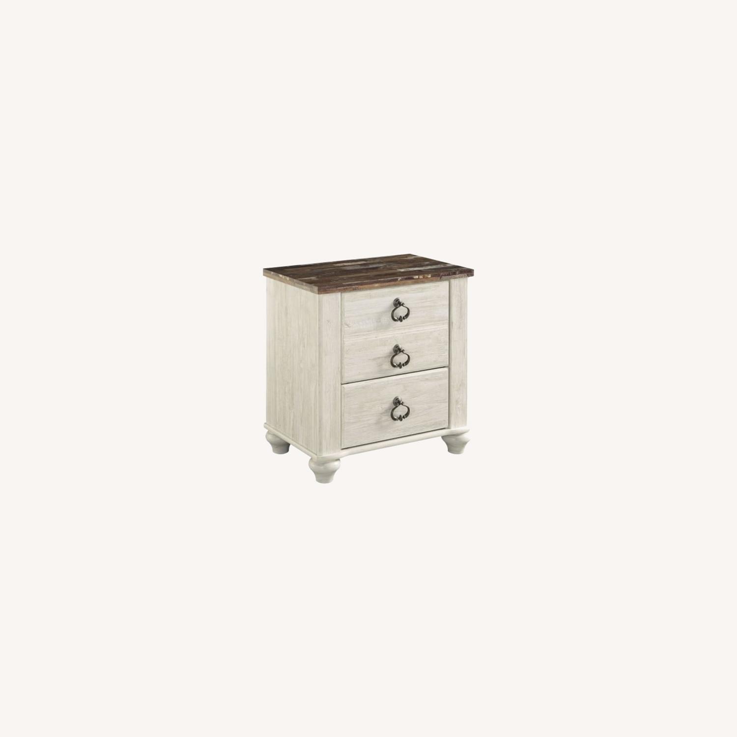 Whitewashed Panel Bedside Table - image-0