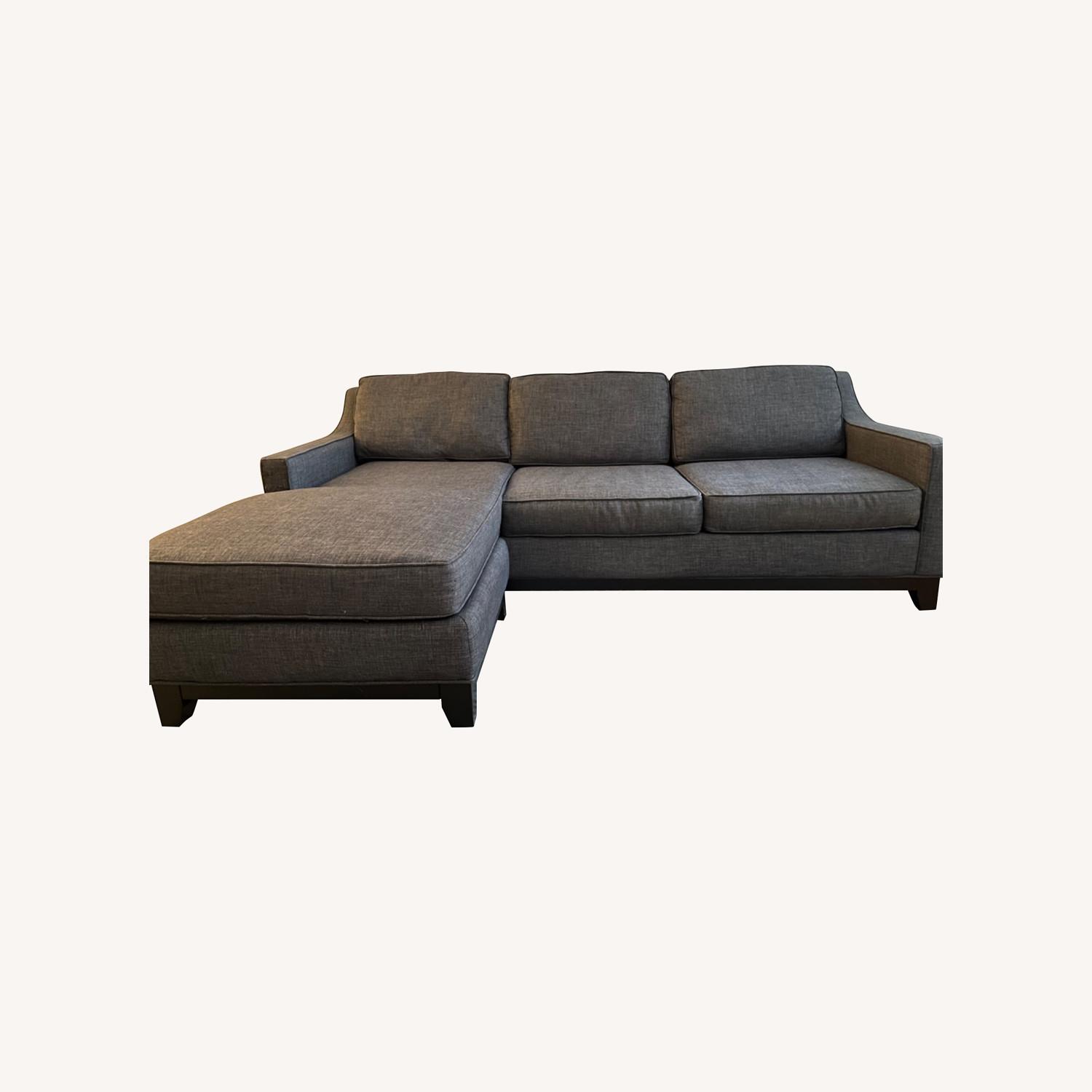 Macy's Charcoal Grey Reversible Chaise Sofa - image-0