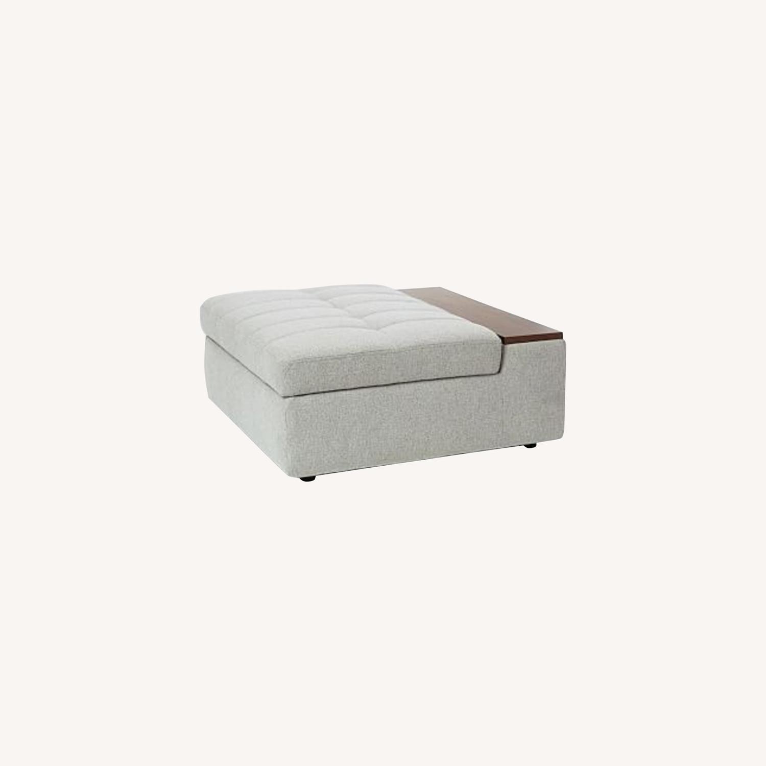 West Elm Plateau Storage Ottoman with Side Table AptDeco
