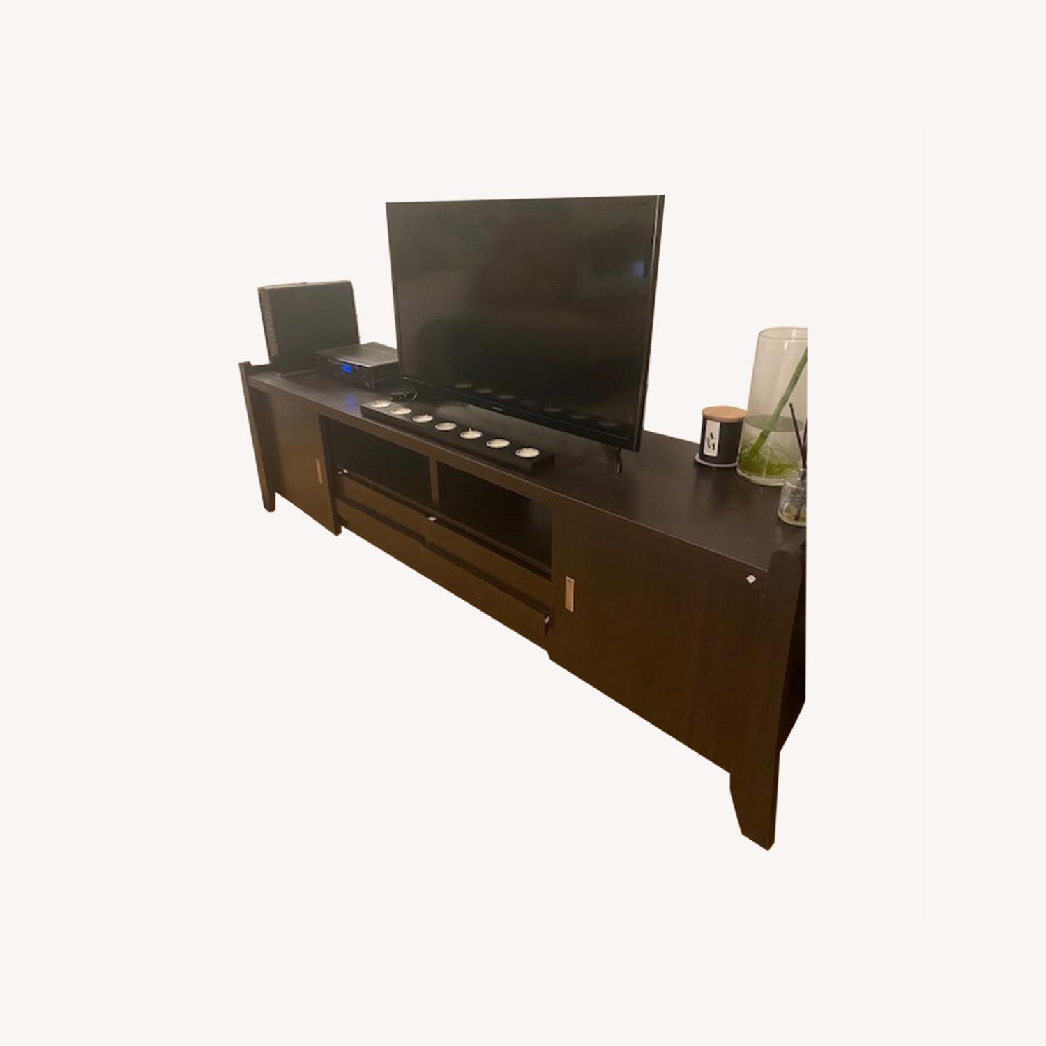 Sleek Dark Wood TV Stand / Media Console AptDeco