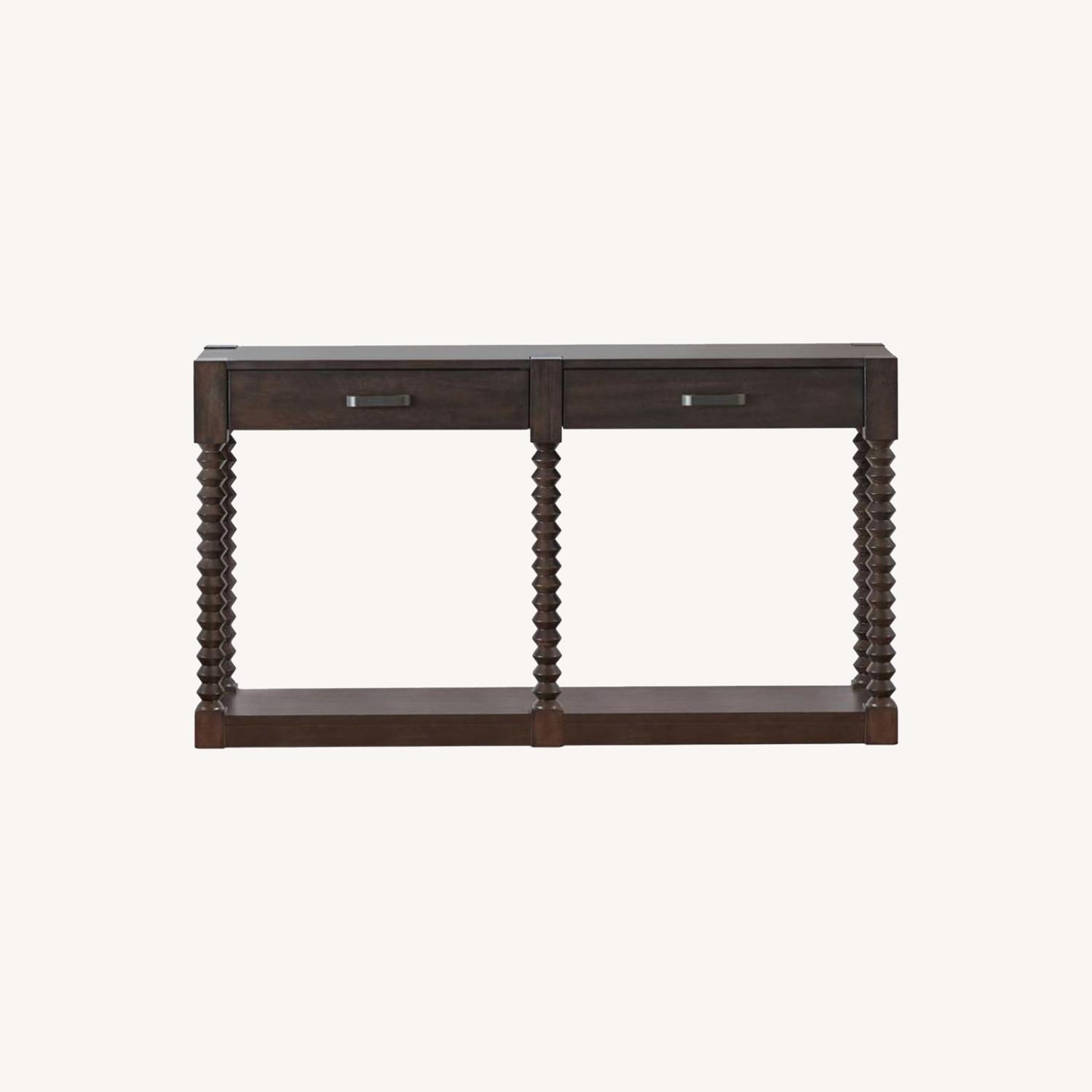 Sofa Table In Coffee Bean W/ Spindle Legs AptDeco