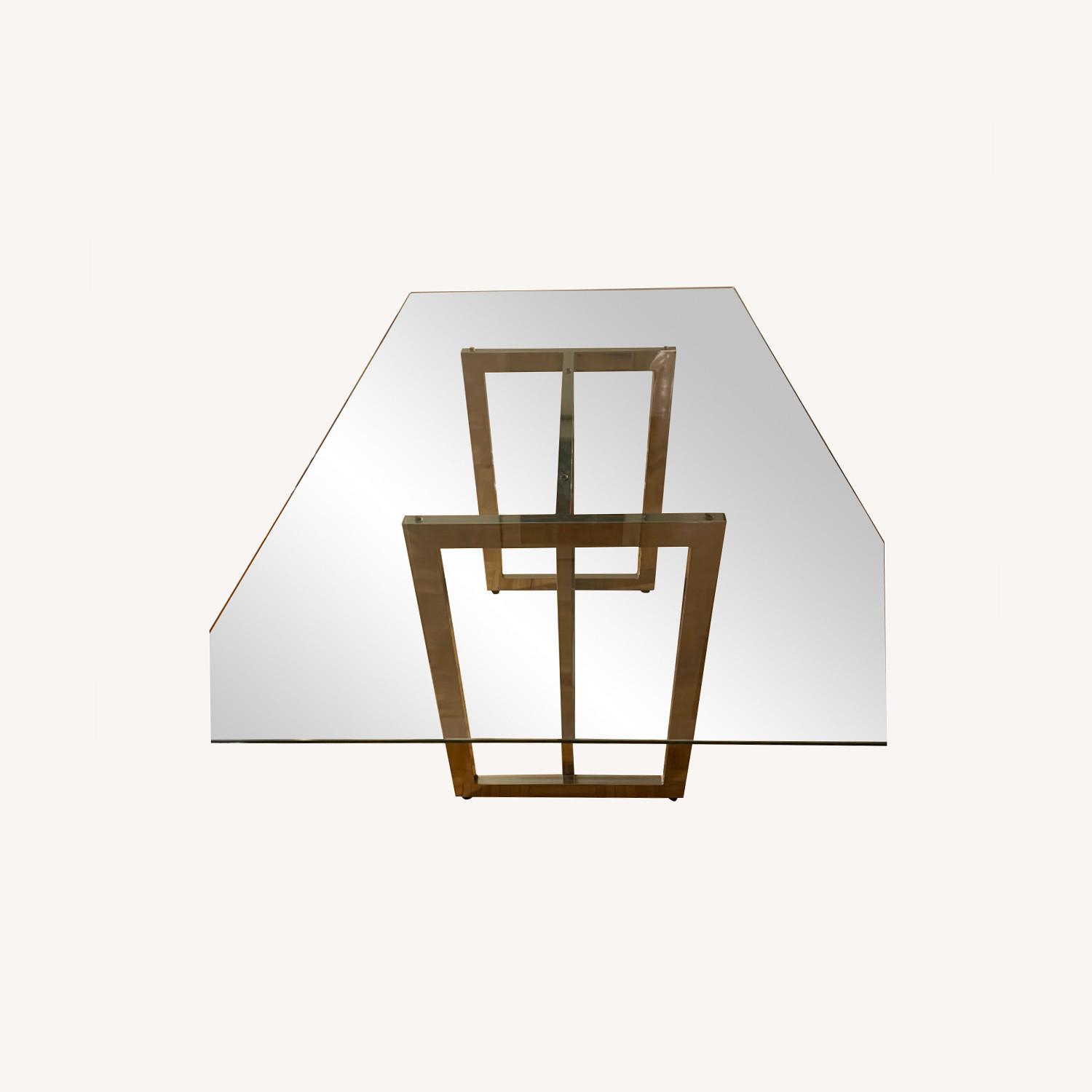 West Elm Modern Glass/Chrome Dining Table - image-0