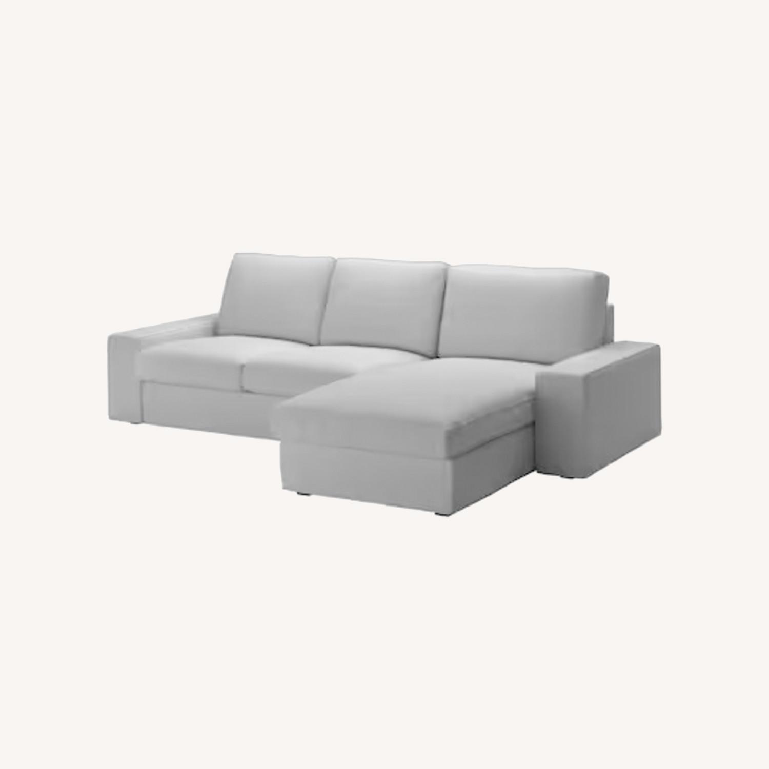 IKEA KIVIK Sofa, with Chaise/Orrsta in Light Gray - AptDeco