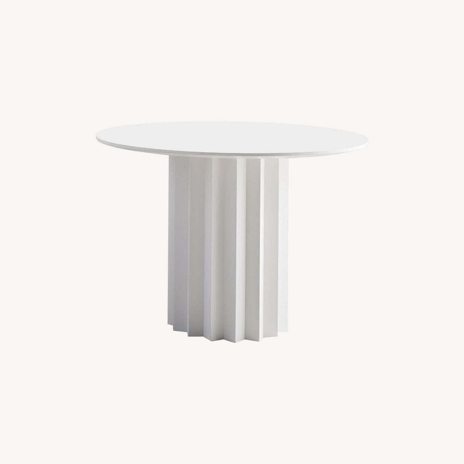West Elm Geometric Dining TableTop Lacquer MTWhite - image-0