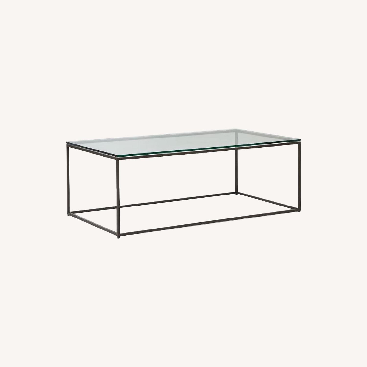 West Elm Glass Coffee Table AptDeco