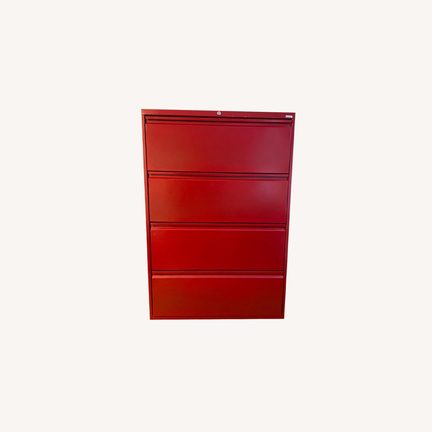 Sandusky 4-Drawer Filing Cabinet, Red - image-0