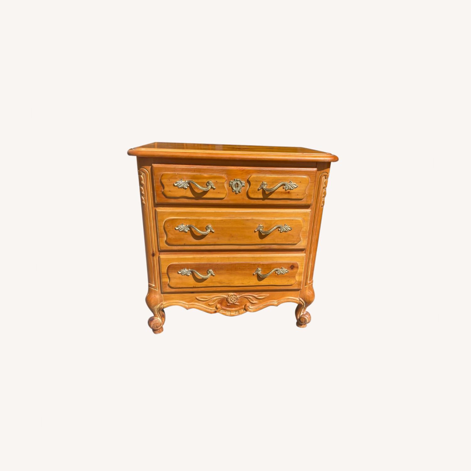 Vintage Solid Pine Nightstand AptDeco