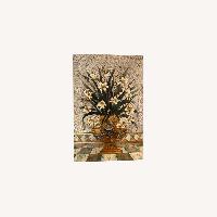 Folk Art Lily Floral Painting/Carving on Wood