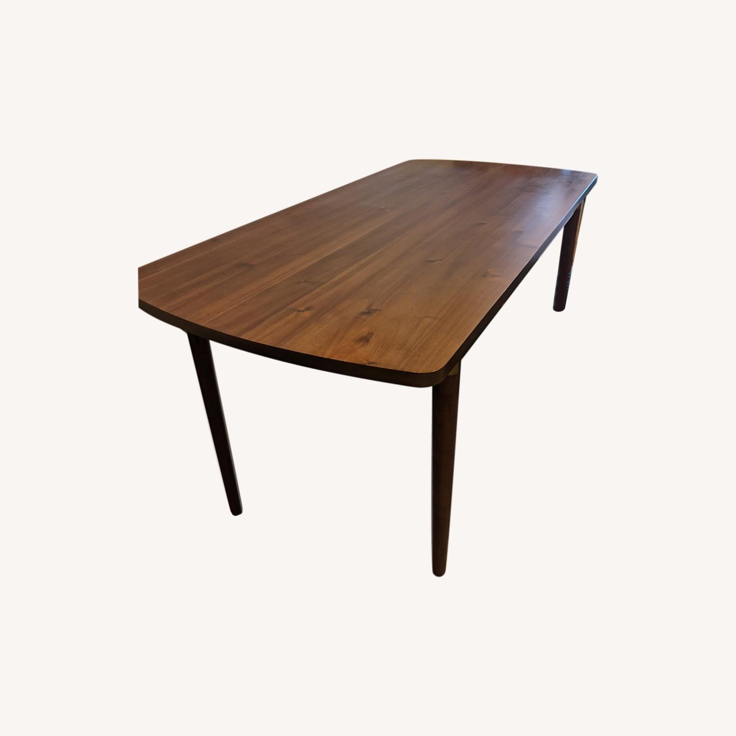 Walnut and Brass MCM Dining Table - image-0