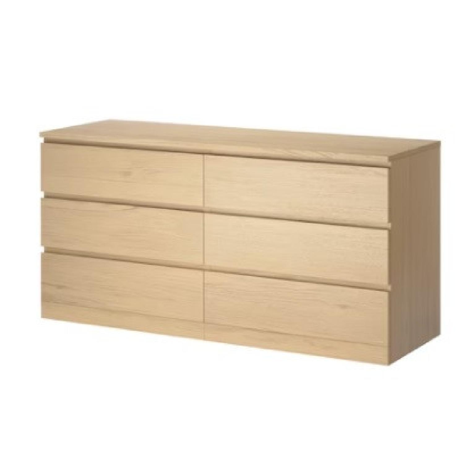 IKEA Malm 6 Drawer Dresser White Oak Veneer - image-5