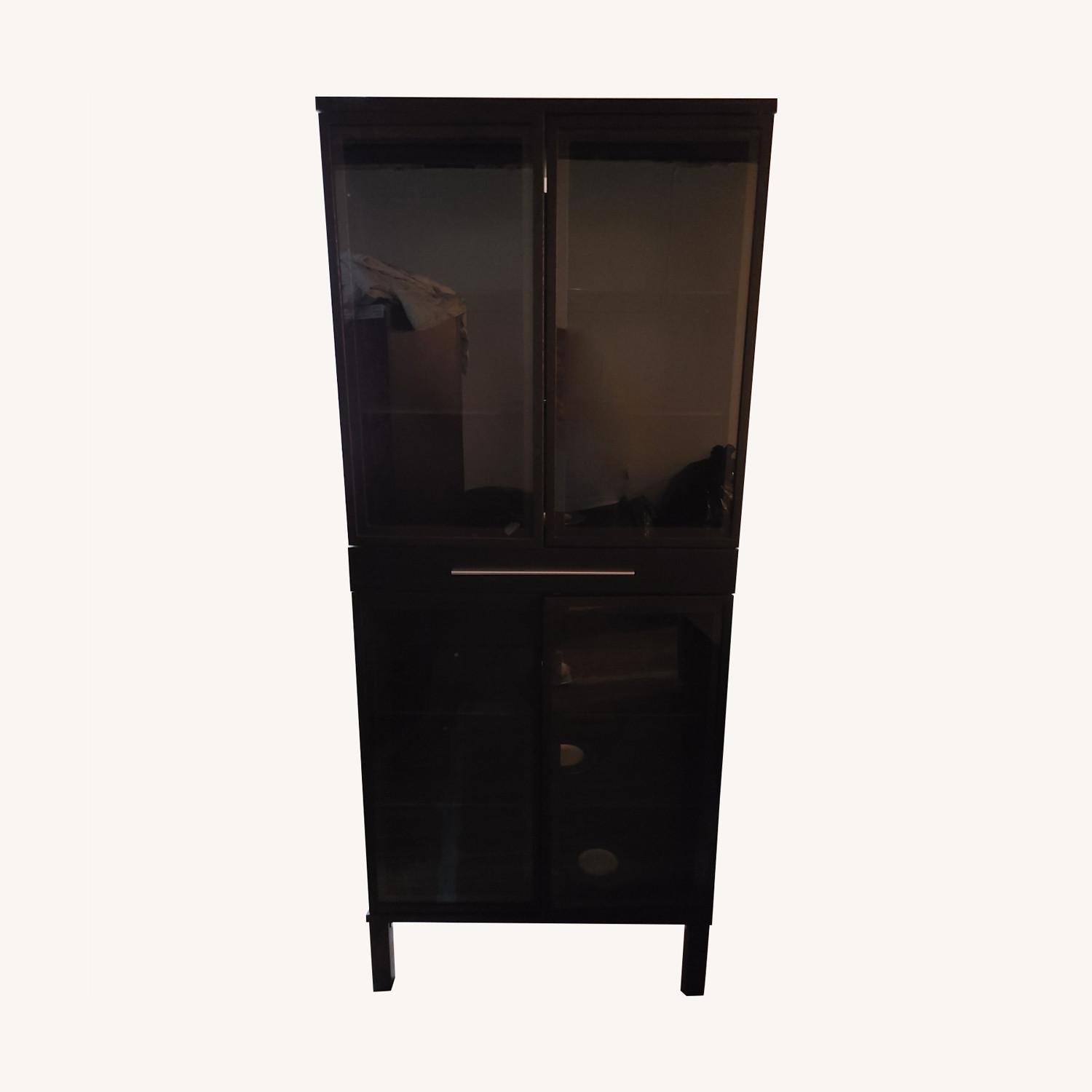 IKEA Dark Brown Glass Cabinet - image-0