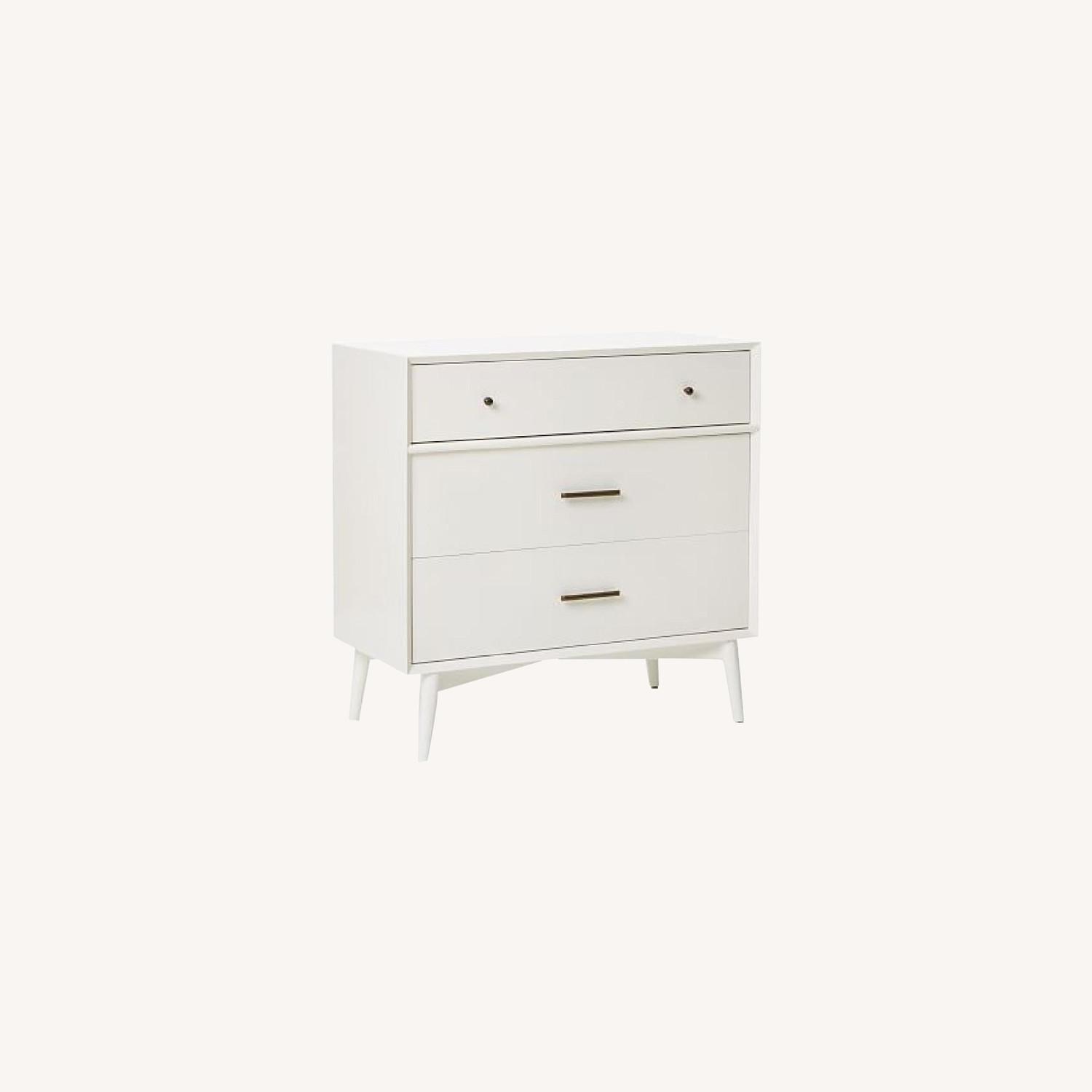 West Elm White 3 Drawer Dresser AptDeco