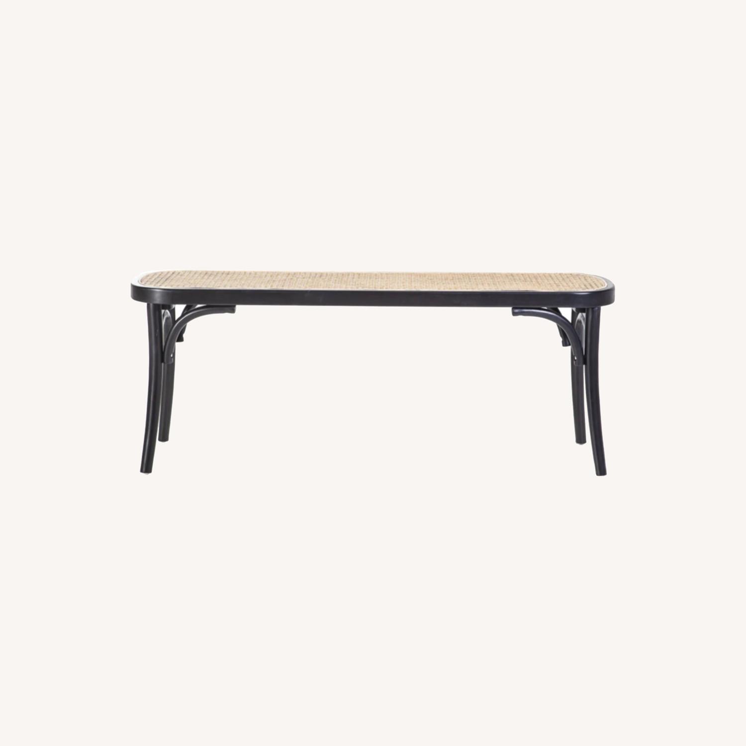 Black Cane Wood Bench - image-0