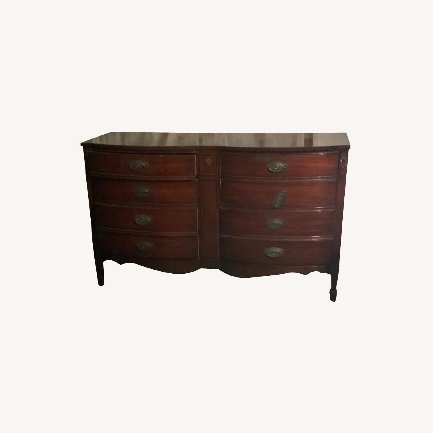 Solid Wood Curved Dresser Antique Vintage AptDeco