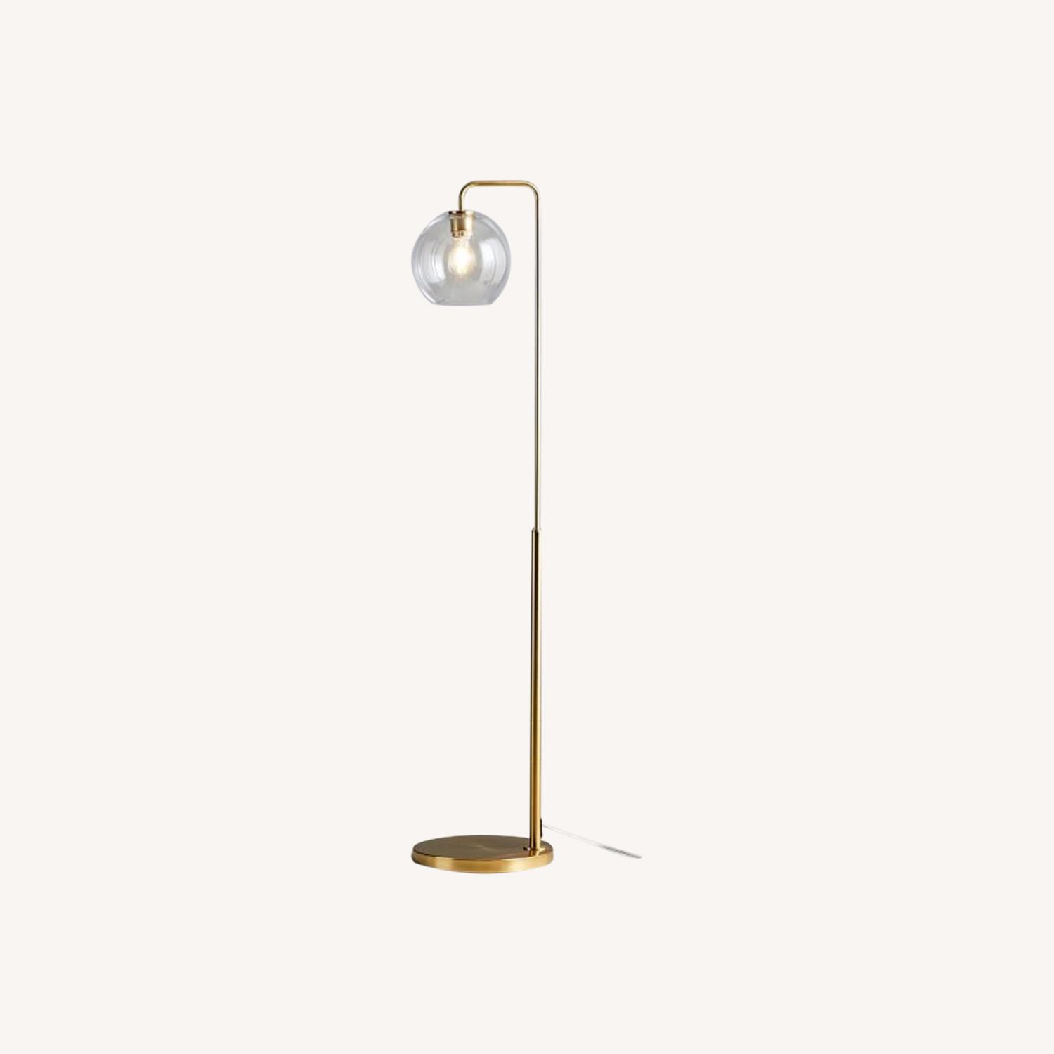 West Elm Floor Lamp - Silver/Glass - image-0