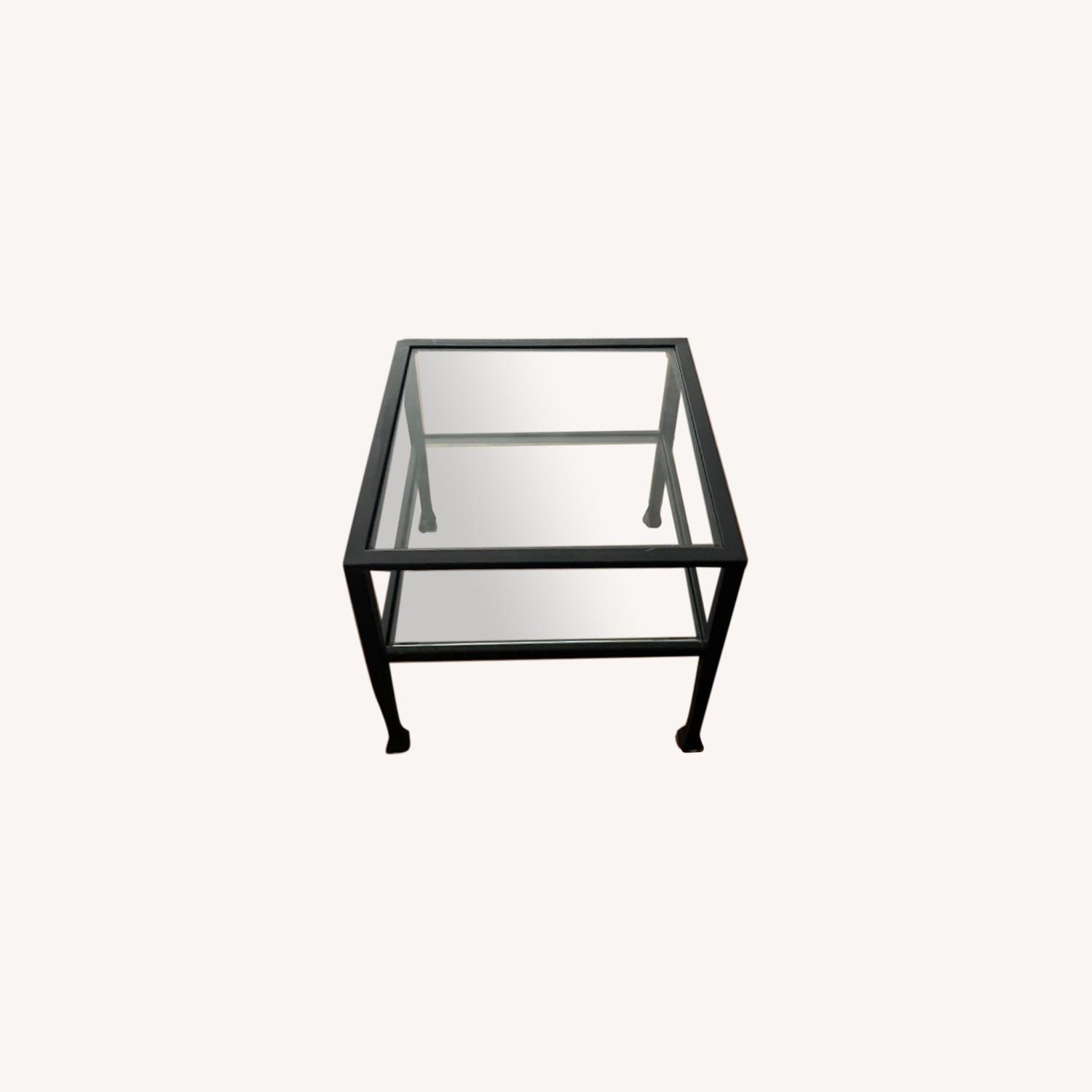 Pottery Barn Glass Side Table AptDeco