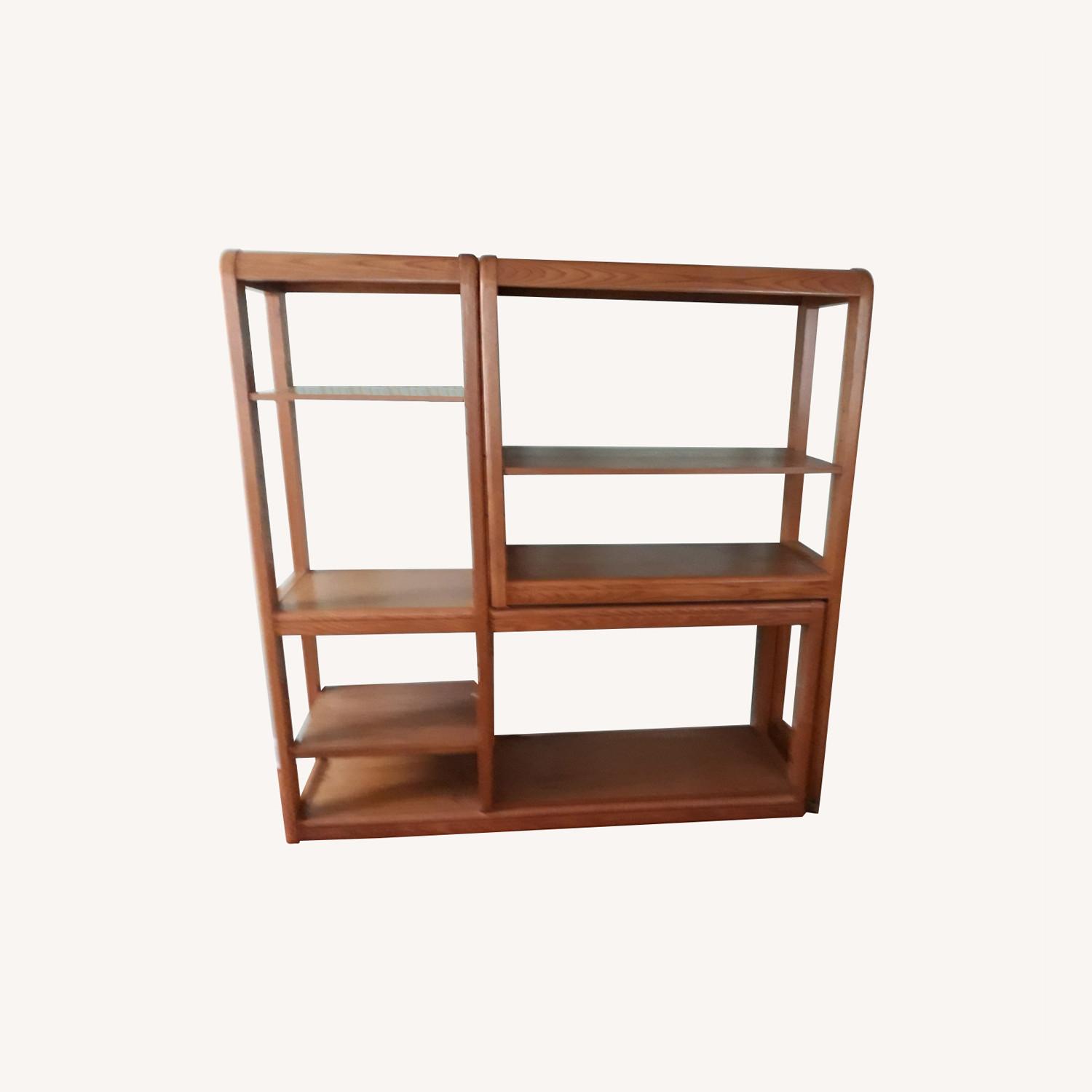 American Furniture Manufacturing Oak Entertainment Stand AptDeco