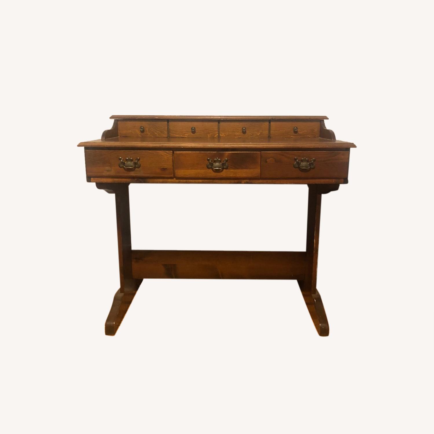 Vintage Solid Wood Writing Desk AptDeco