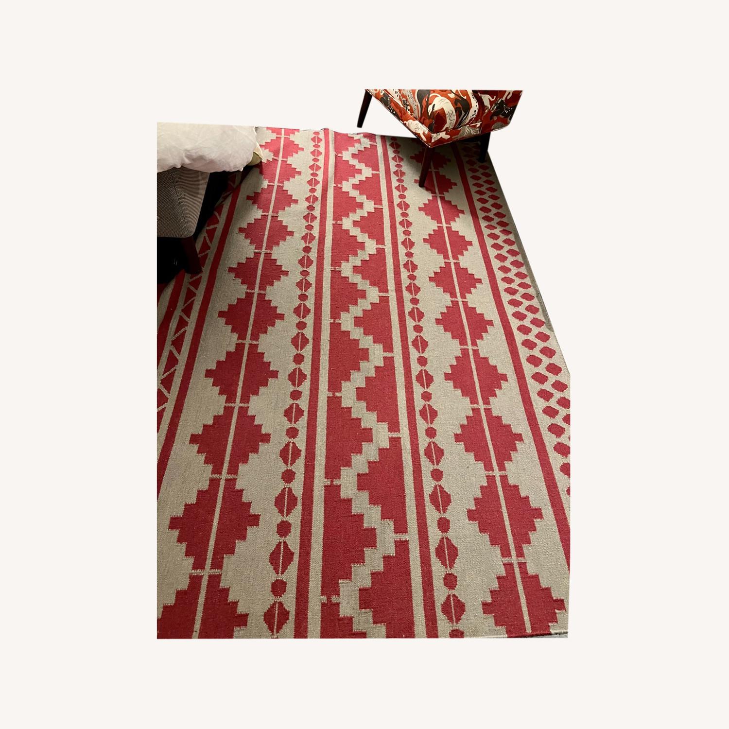 One Kings Lane Gray and Pink Wool Rug - image-0