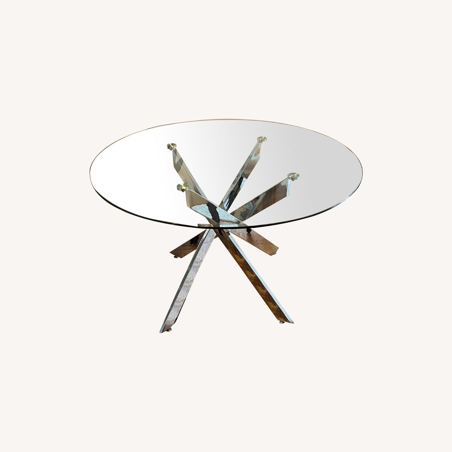 Round Glass Fancy Dining Table - image-0
