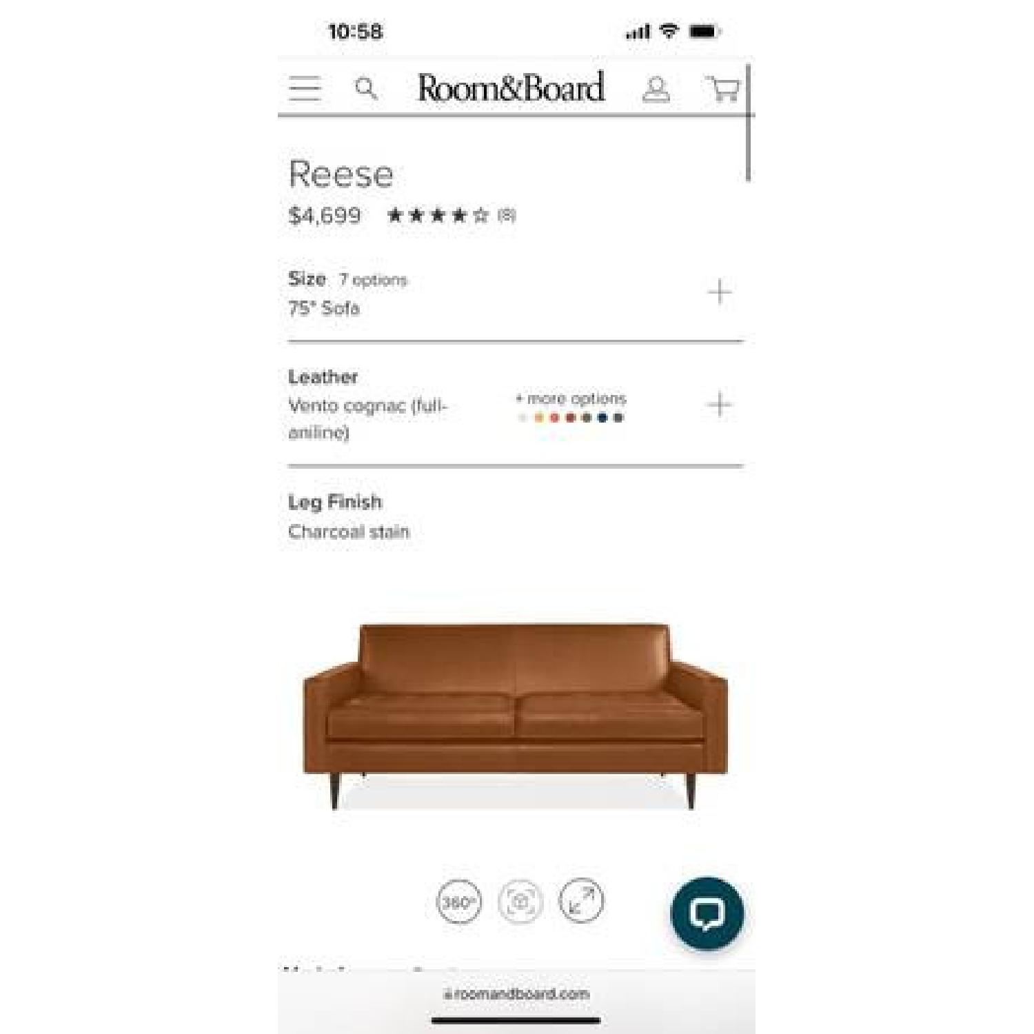 Room & Board Reese Leather Sofa 75 - image-10