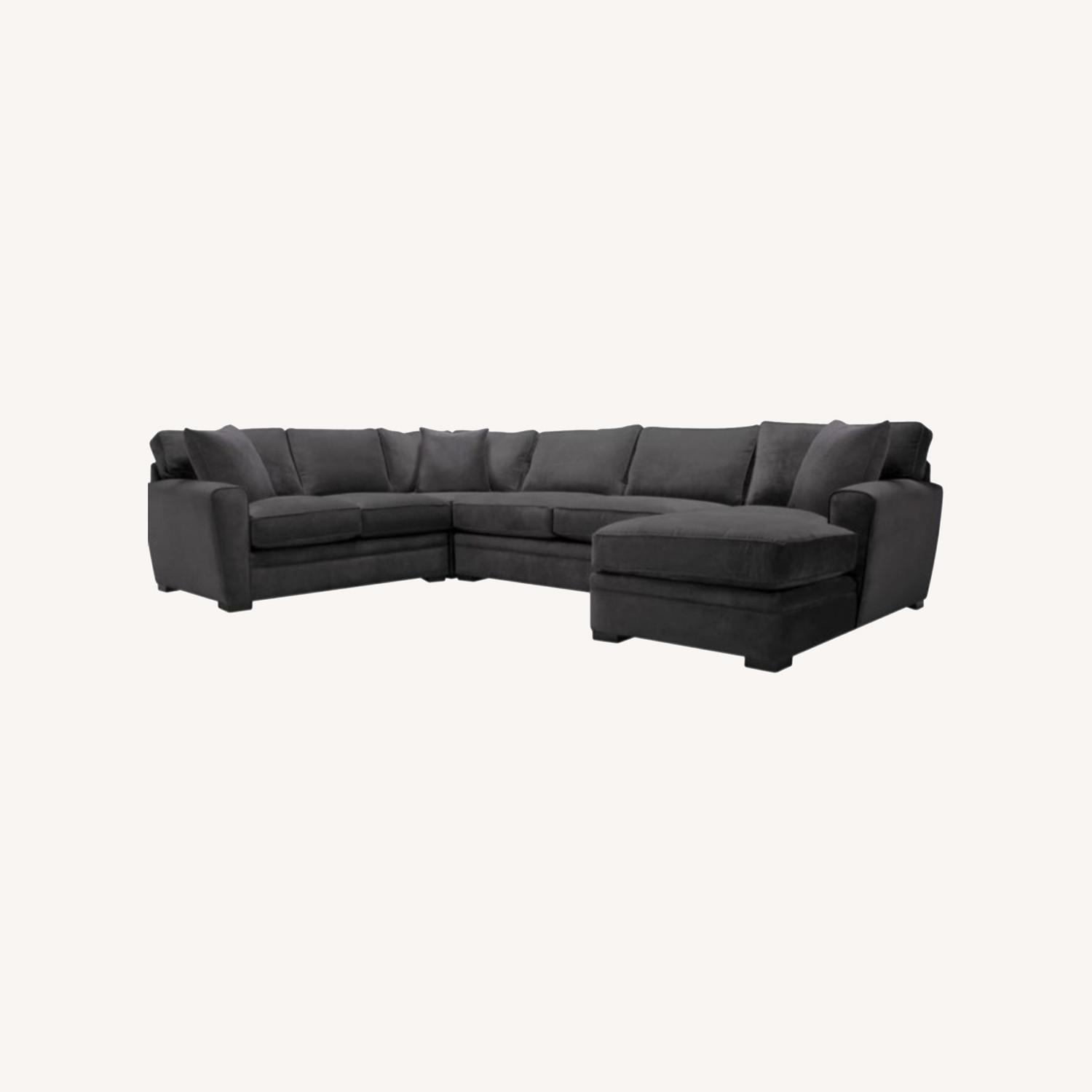 Raymour & Flanigan Dark Grey Sectional with Chaise AptDeco