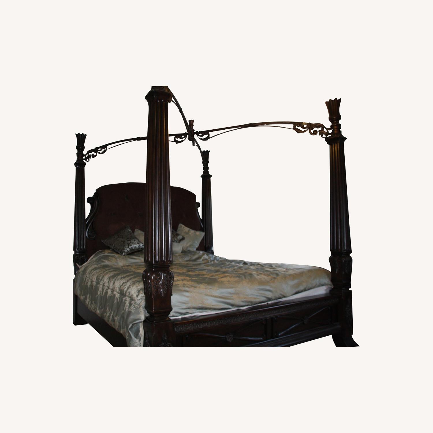Ashley Furniture Poster King Bed w/ Canopy - image-0