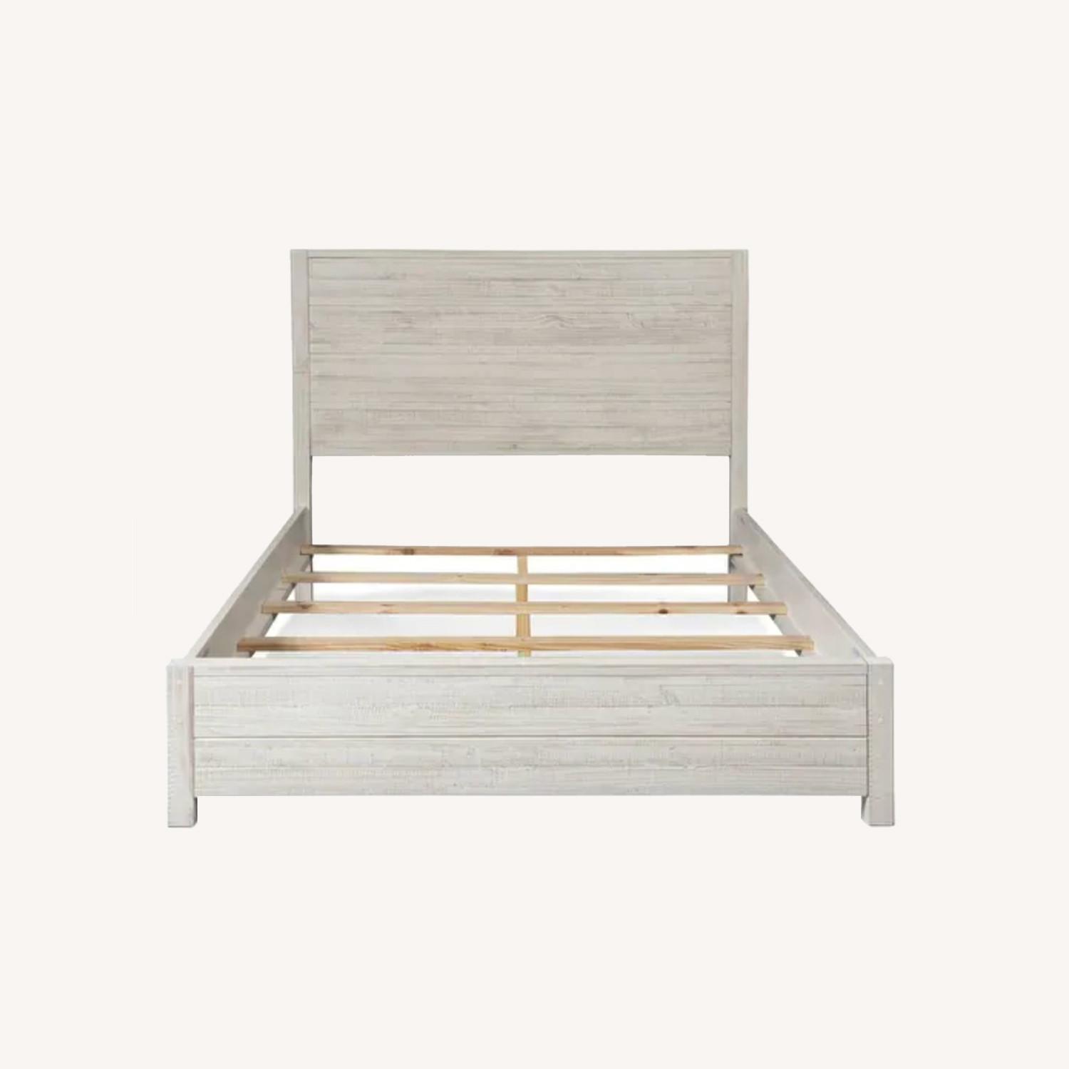 Rustic Off-White Wood Bed - Full - image-0