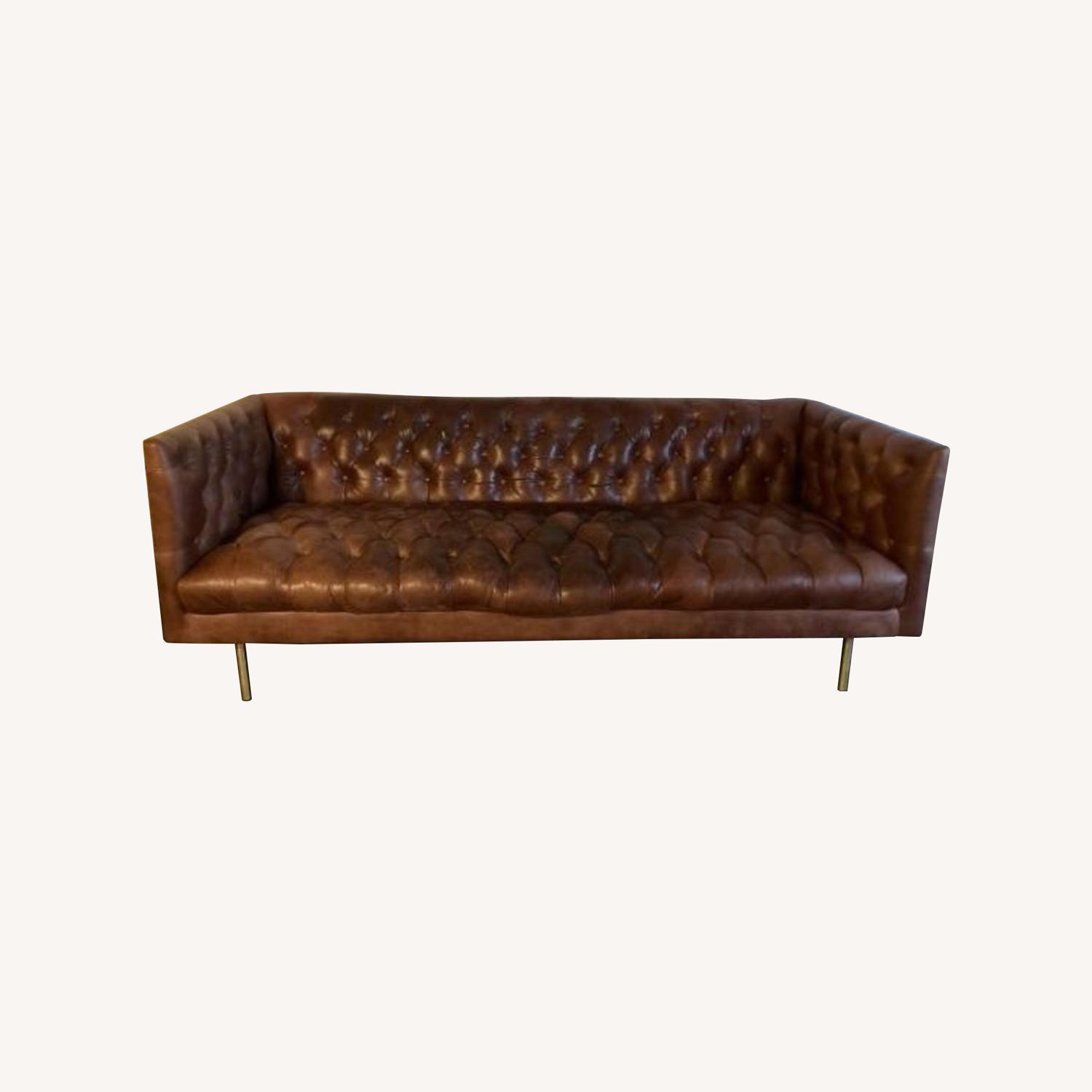 West Elm Leather Sofa AptDeco