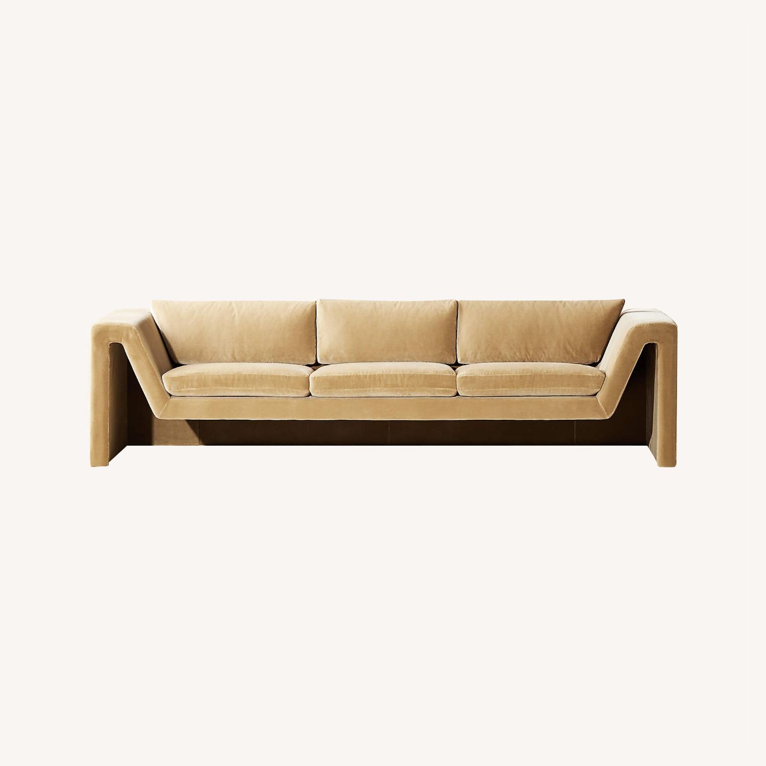 CB2 Perimeter Camel Sofa AptDeco