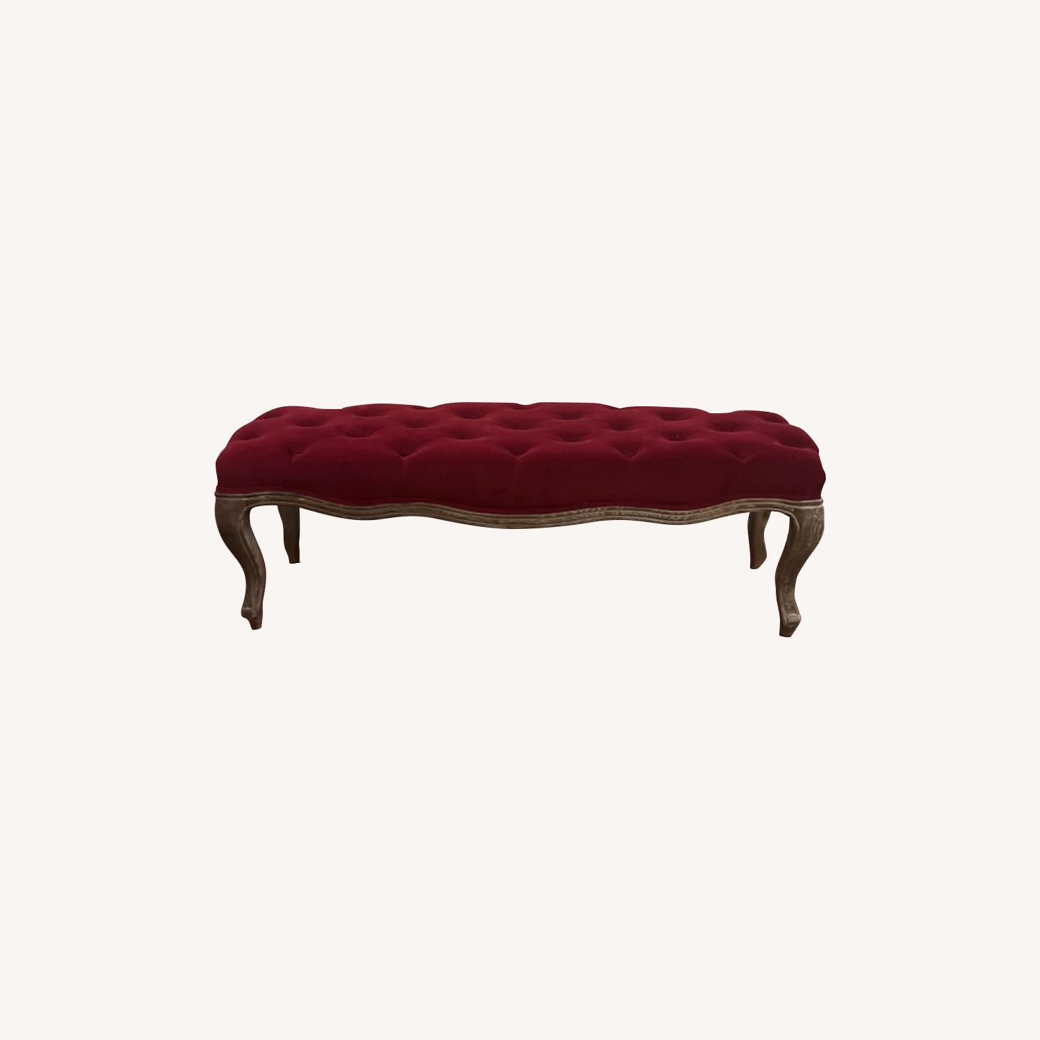 Safavieh Ramsey Dark Red Velvet Bench - image-0