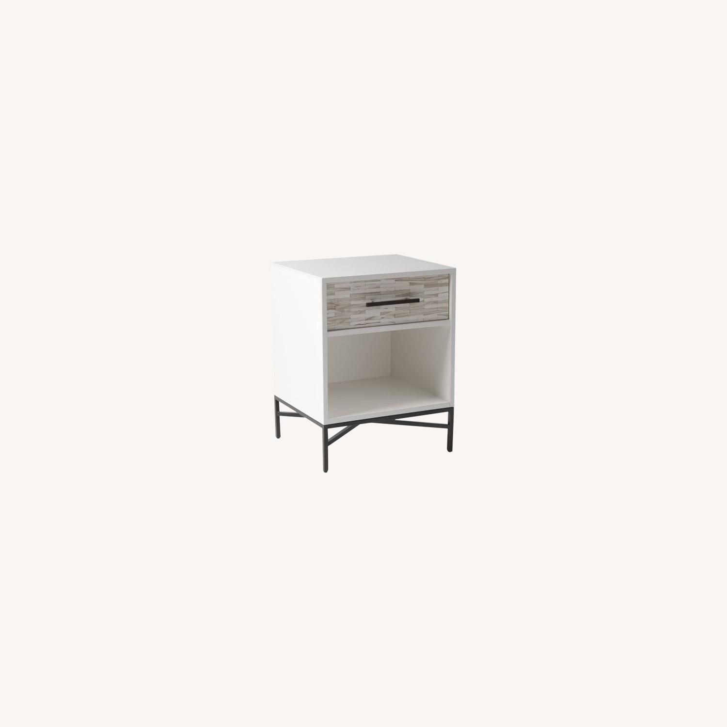 West Elm Tiled Nightstand, White AptDeco
