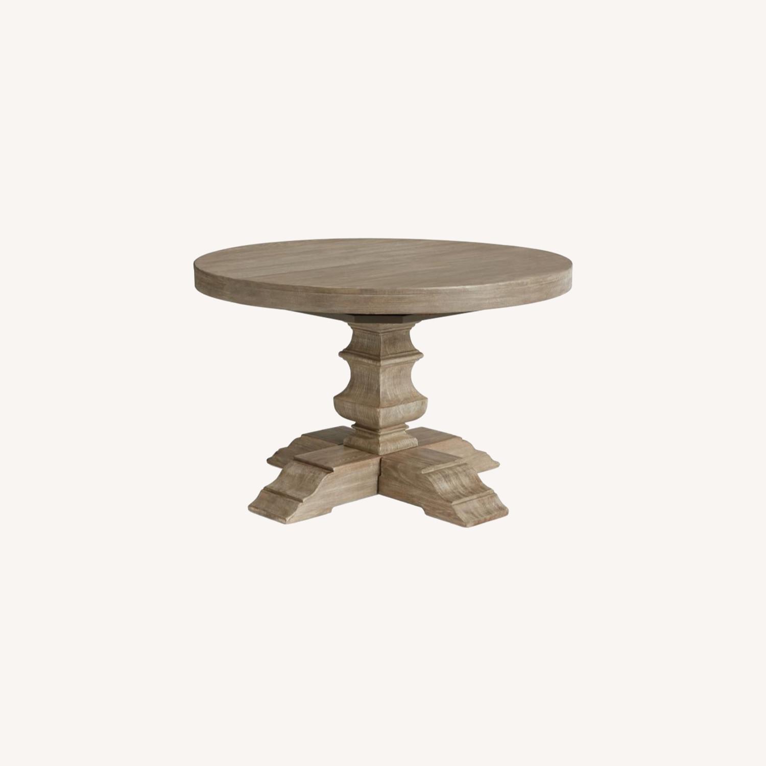 Pottery Barn Banks Round Pedestal Extending Dining Table AptDeco