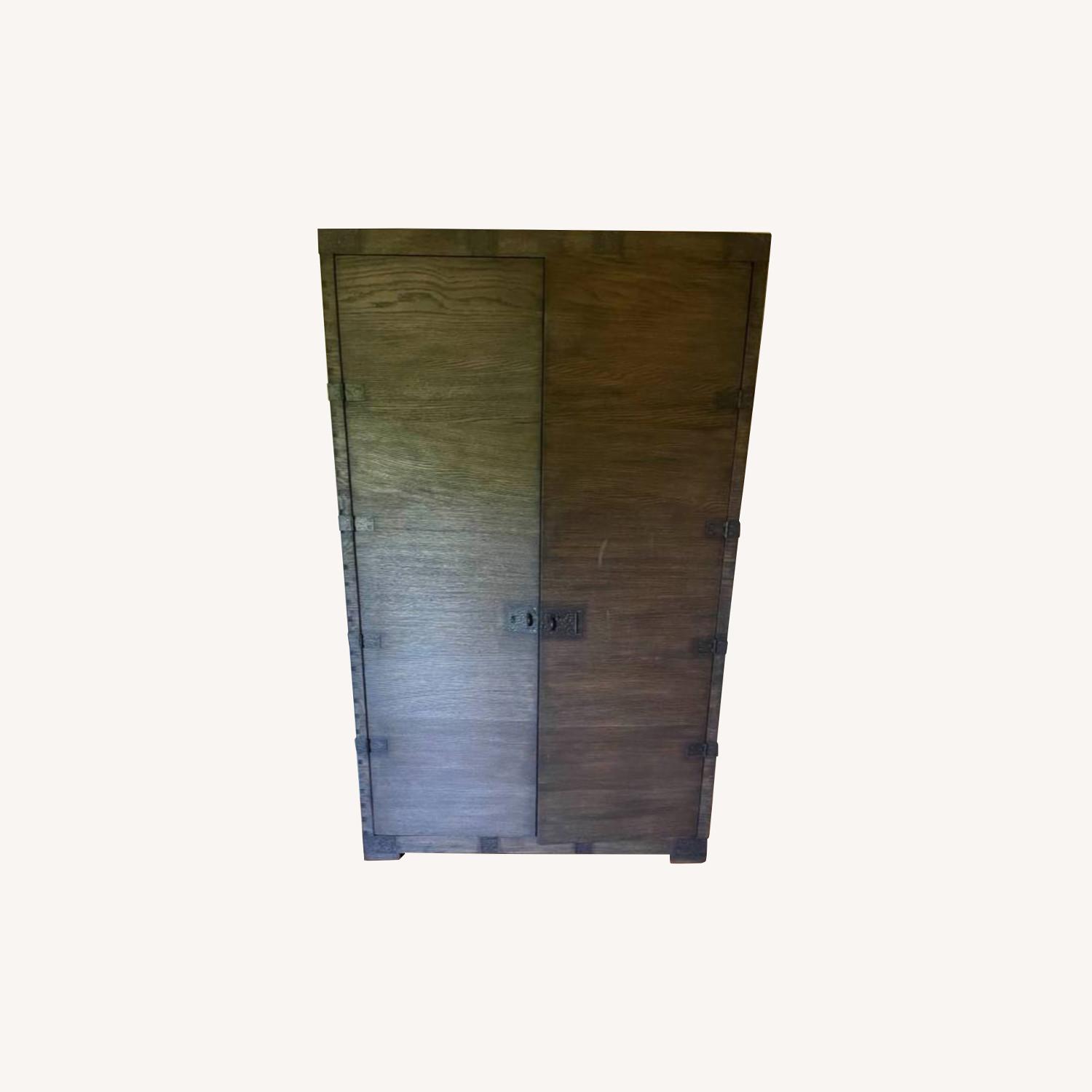 Restoration Hardware Heirloom Silver Armoire AptDeco