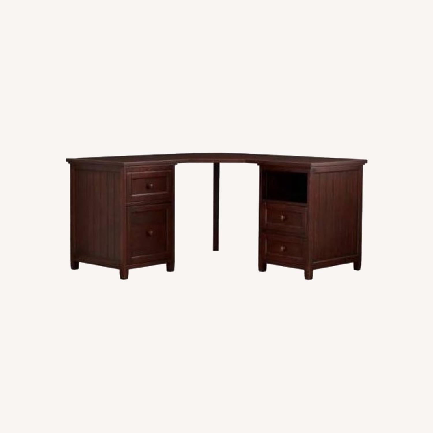 Pottery Barn Bead Board Corner Desk and Chair AptDeco