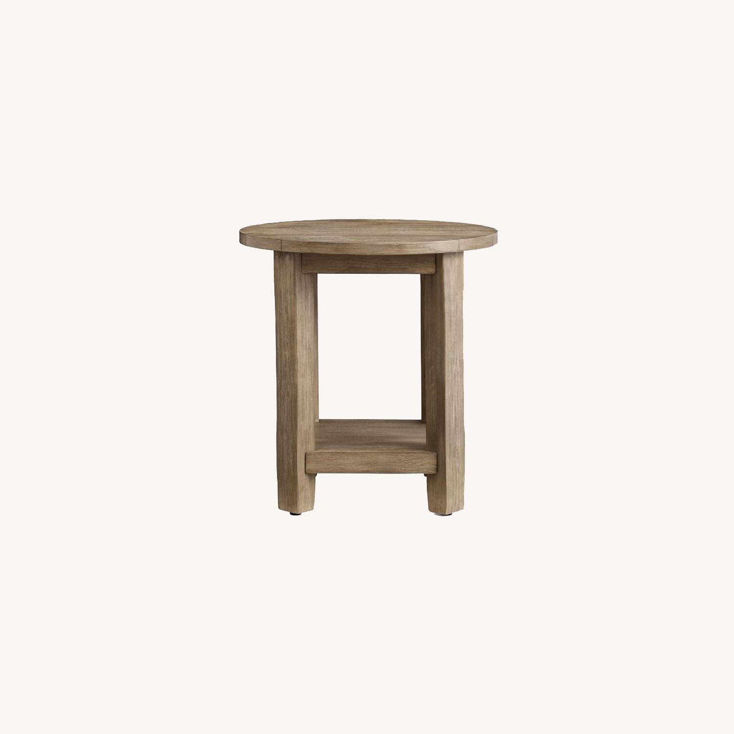 Pottery Barn Benchwright Round End Table Seadrift AptDeco