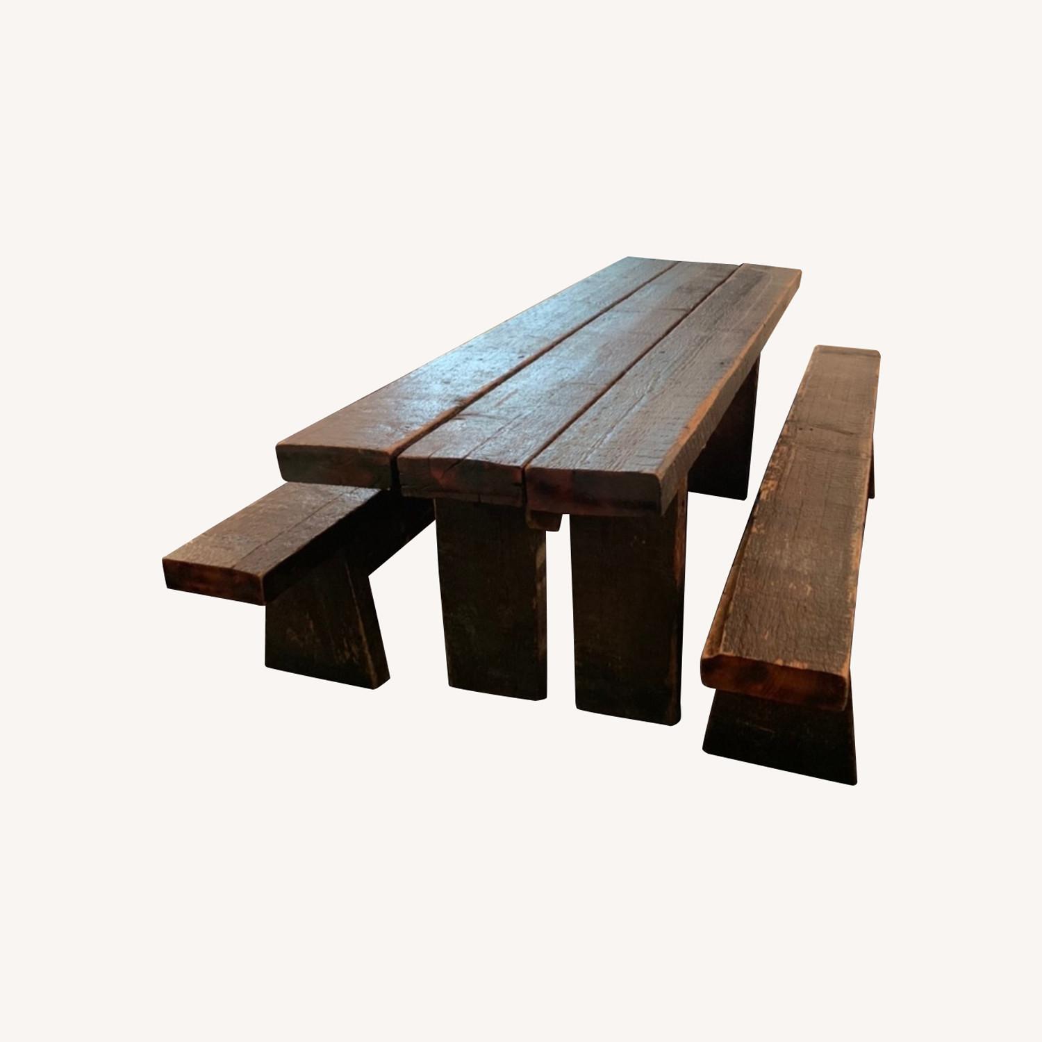 Handcrafted Communal Table and Benches - image-0