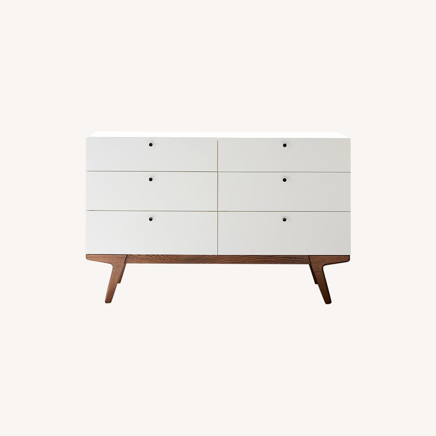West Elm Modern Extra Wide Dresser, White Lacquer AptDeco