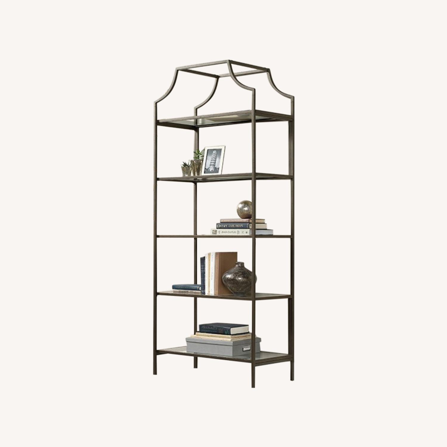 Sauder Metal and Glass Bookcase - image-0