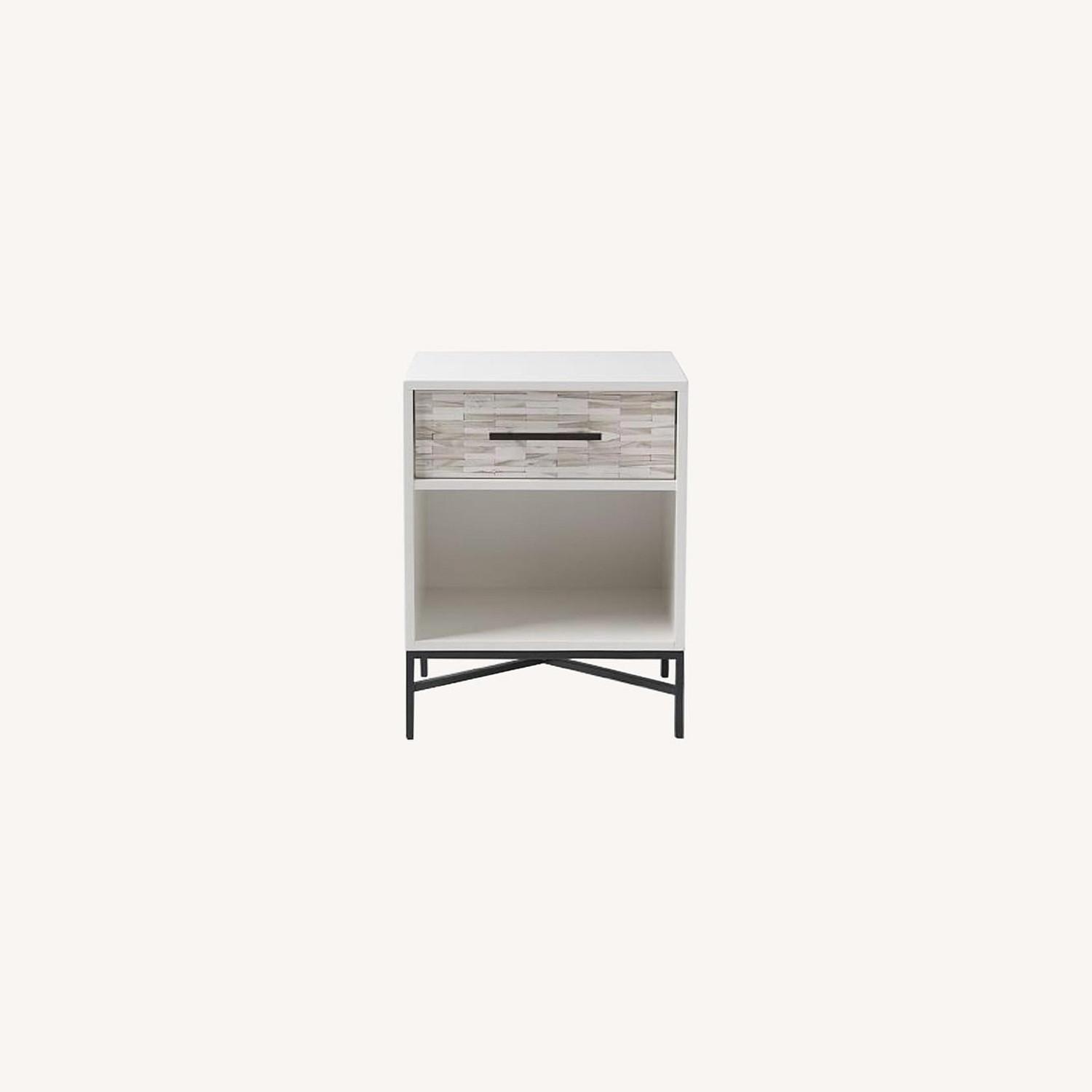 West Elm Wood Tiled Nightstand AptDeco